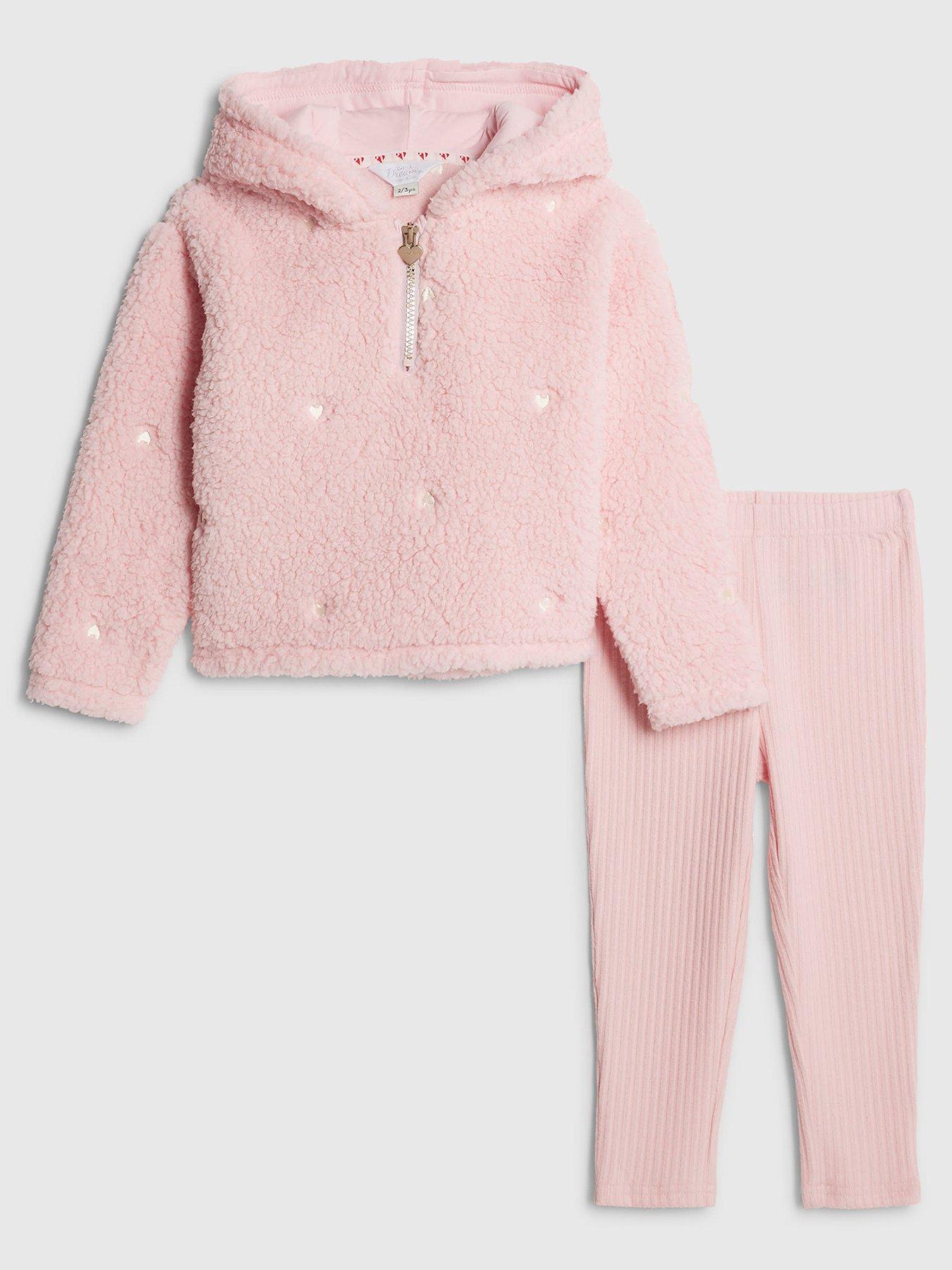 River Island Mini Girls Heart Cosy Hoodie Set - Pink