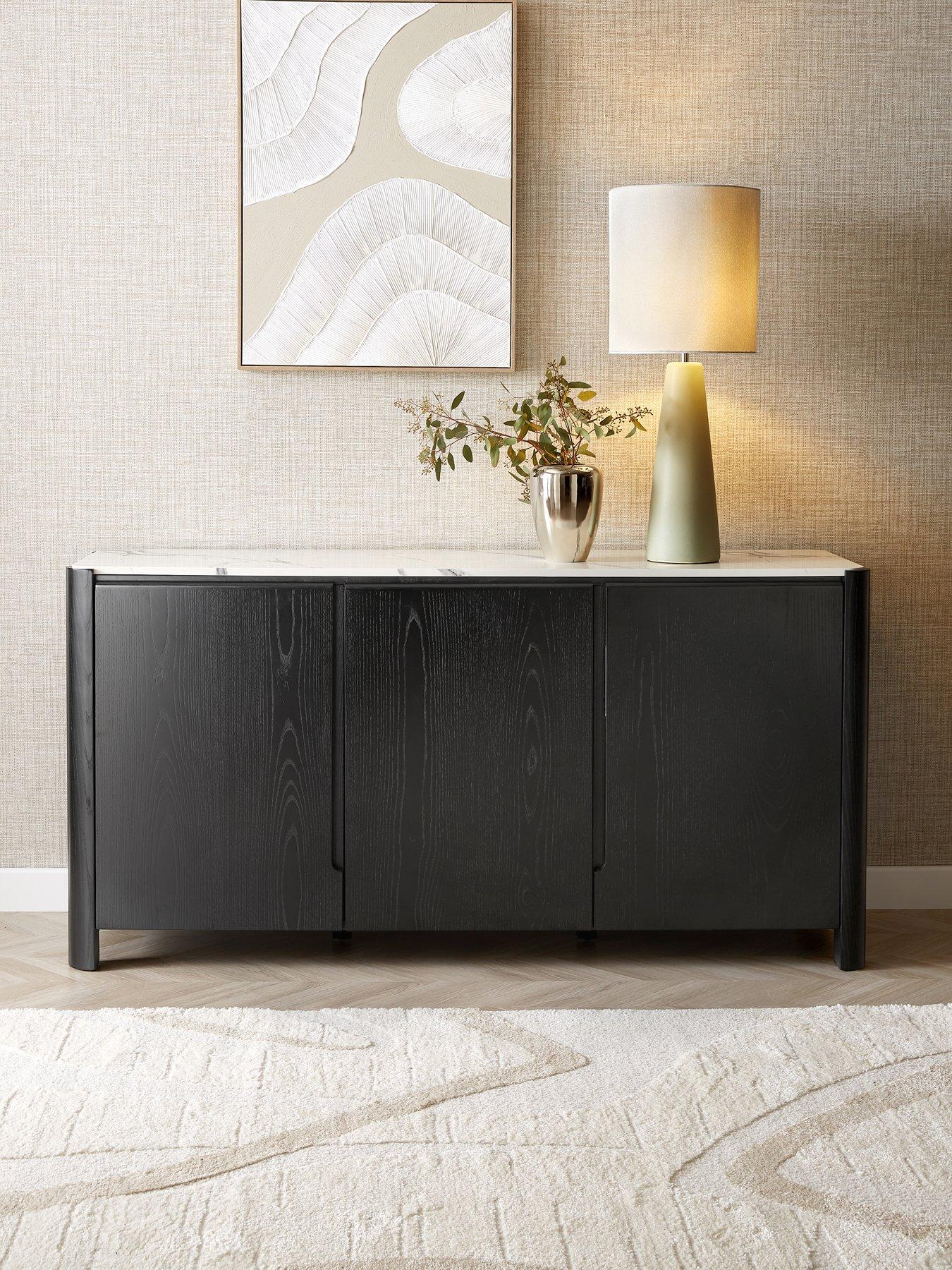 Image 1 of 7 of The Very Collection Verity 3 Door Sideboard - Black/White - FSC&reg; Certified