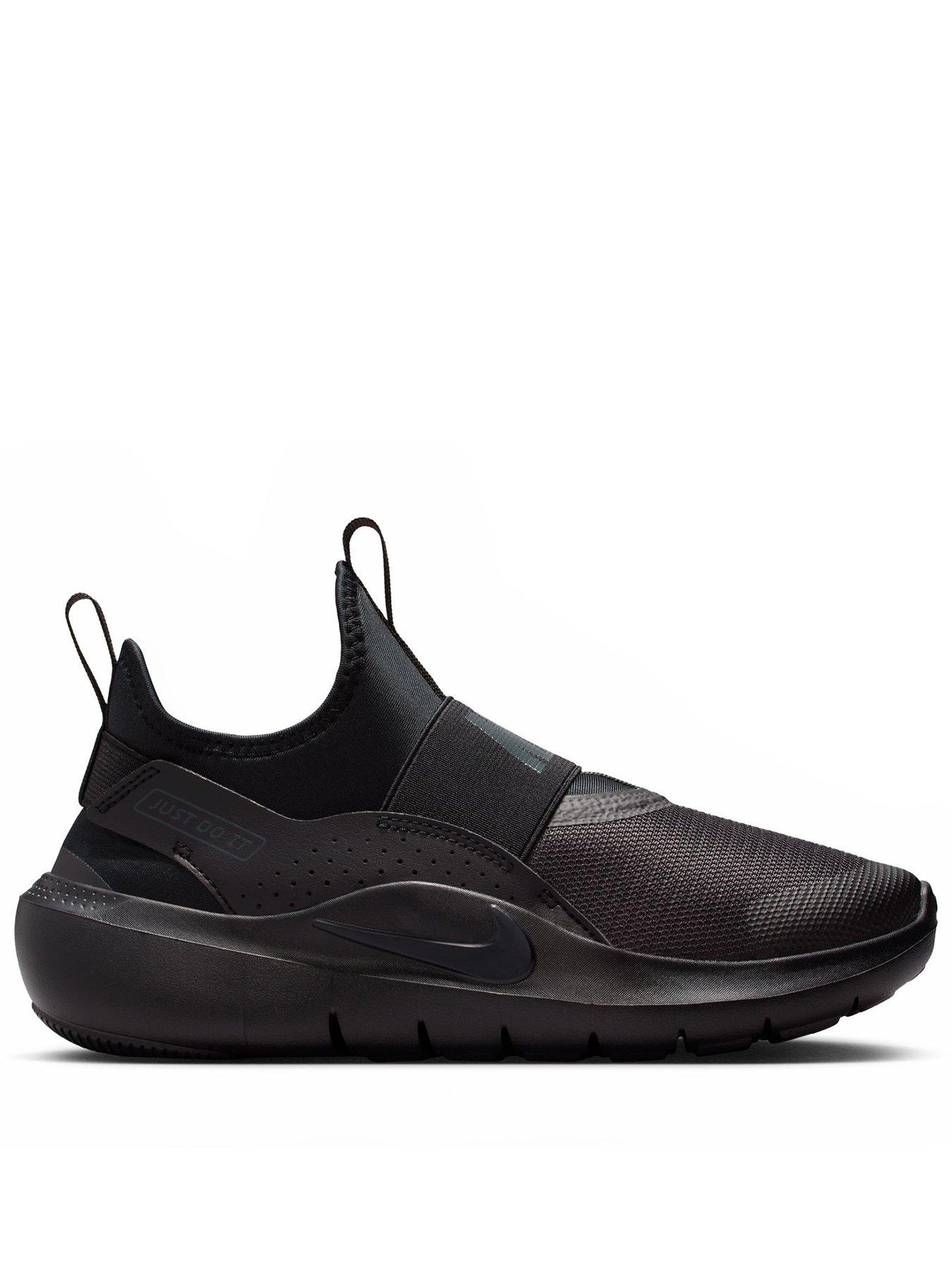 front image of nike-big-kids-flex-runner-4-running-trainers-black