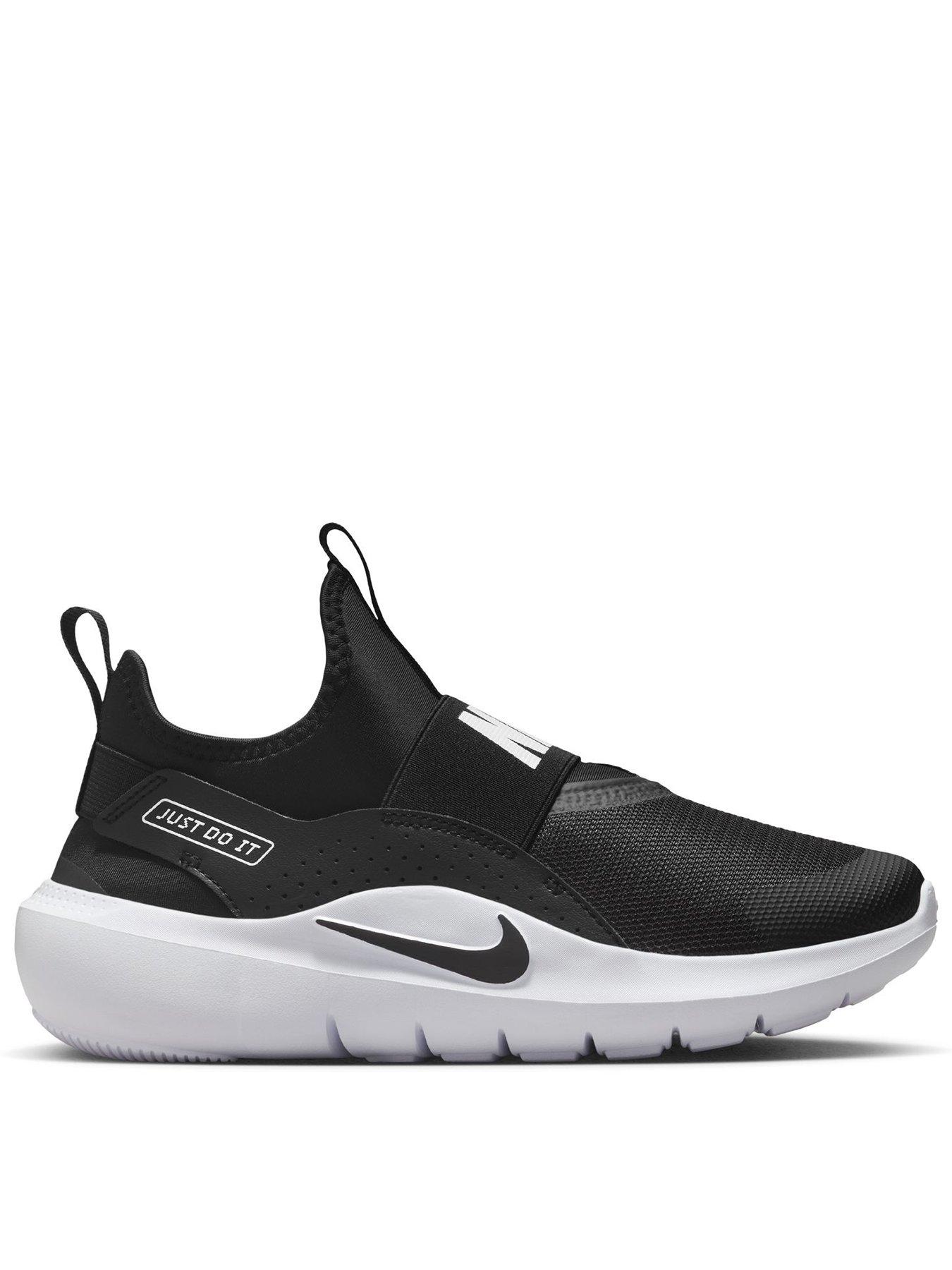 front image of nike-big-kids-flex-runner-4-running-trainers-black