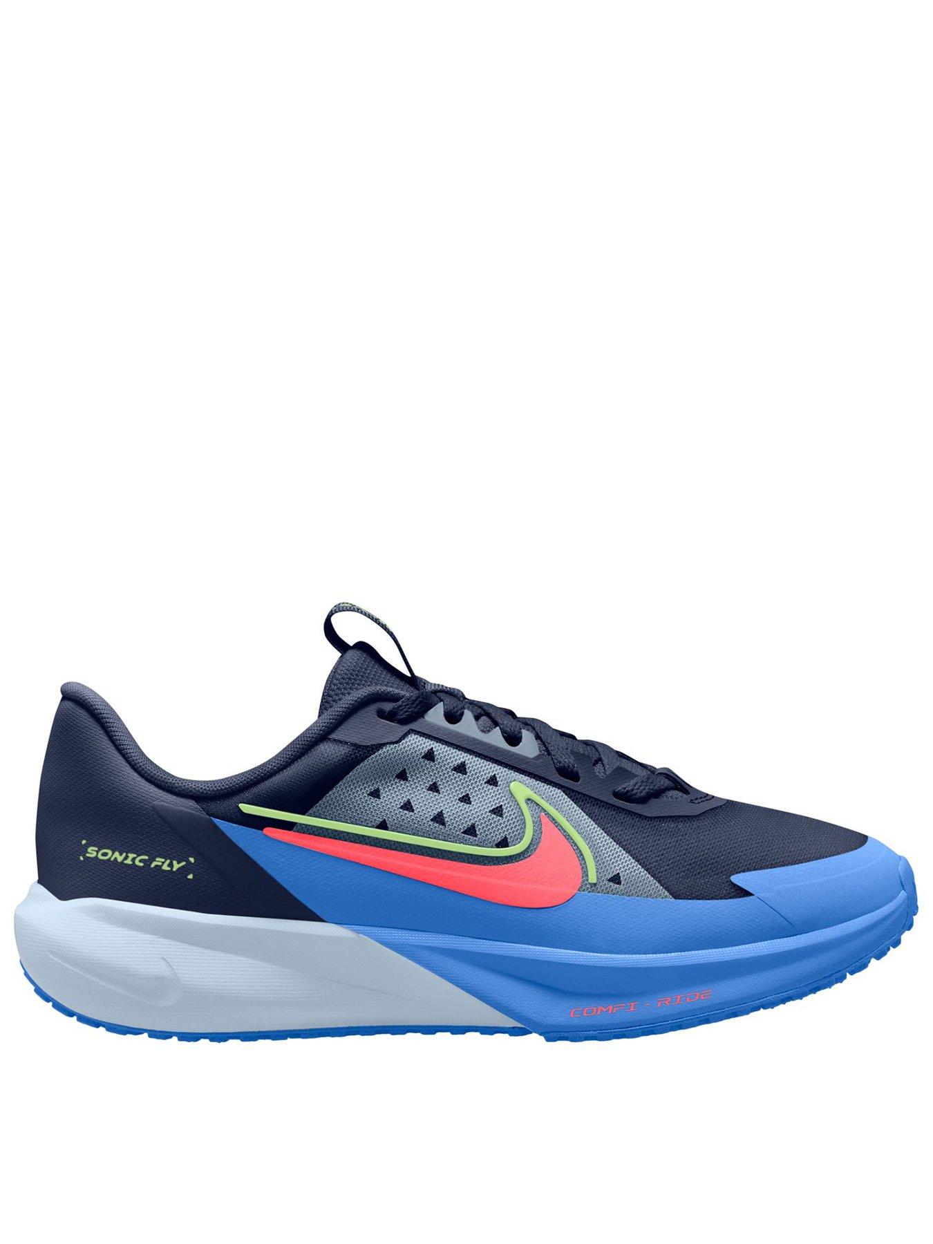 front image of nike-junior-sonic-fly-trainers-navy