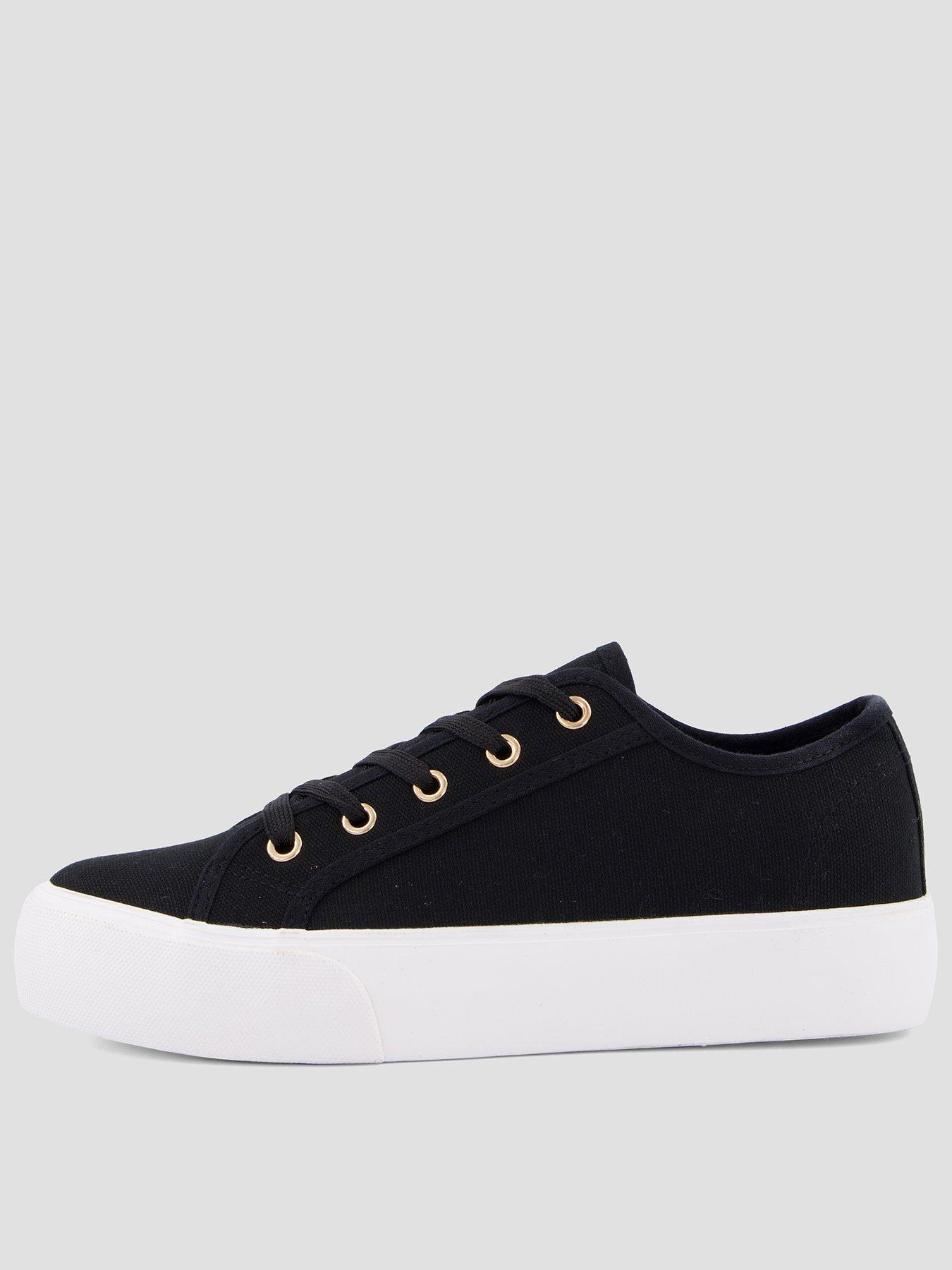 Image 1 of 7 of The Very Collection Canvas Trainers - Black