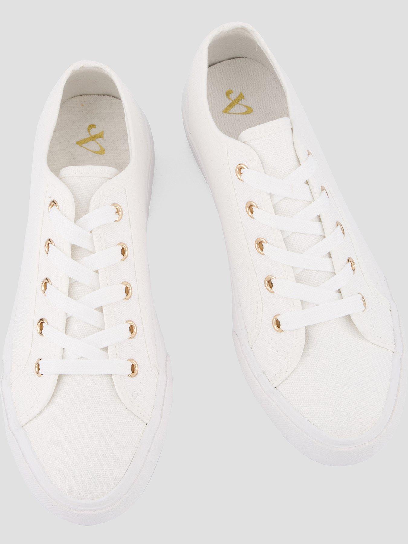 Image 3 of 6 of The Very Collection Wide Fit Canvas Trainers - White