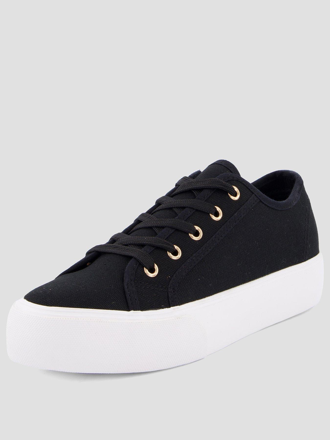 Image 2 of 6 of The Very Collection Wide Fit Canvas Trainers - Black