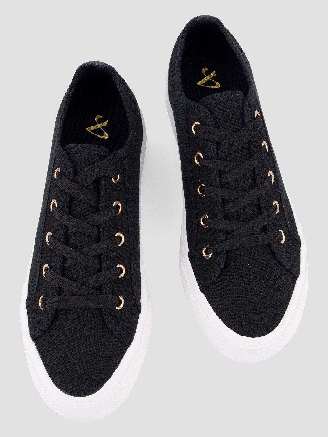 Image 3 of 6 of The Very Collection Wide Fit Canvas Trainers - Black