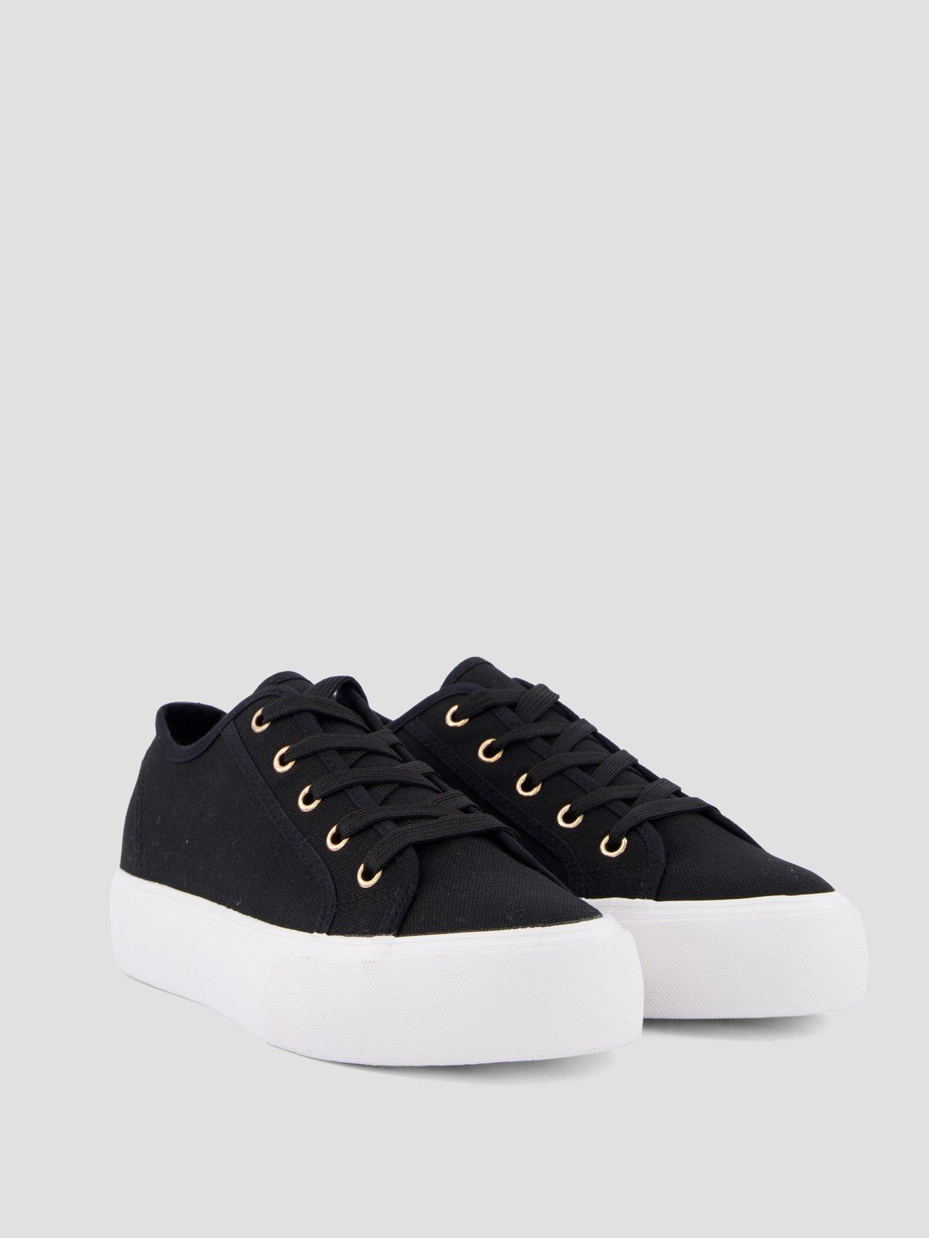 Image 6 of 6 of The Very Collection Wide Fit Canvas Trainers - Black