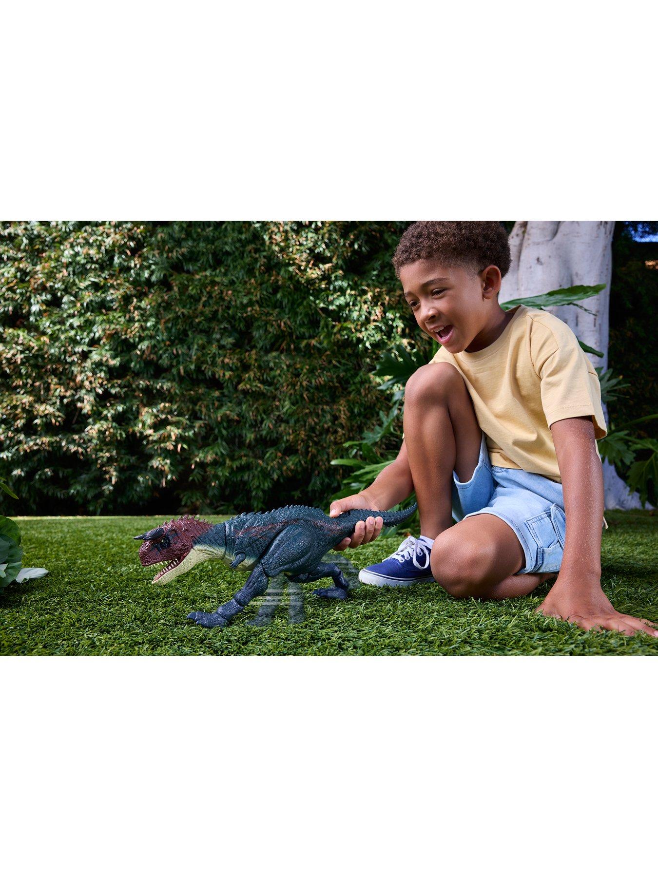 Image 6 of 7 of JURASSIC WORLD Charge 'N' Chomp Carnotaurus Running Roaring Dinosaur Action Figure
