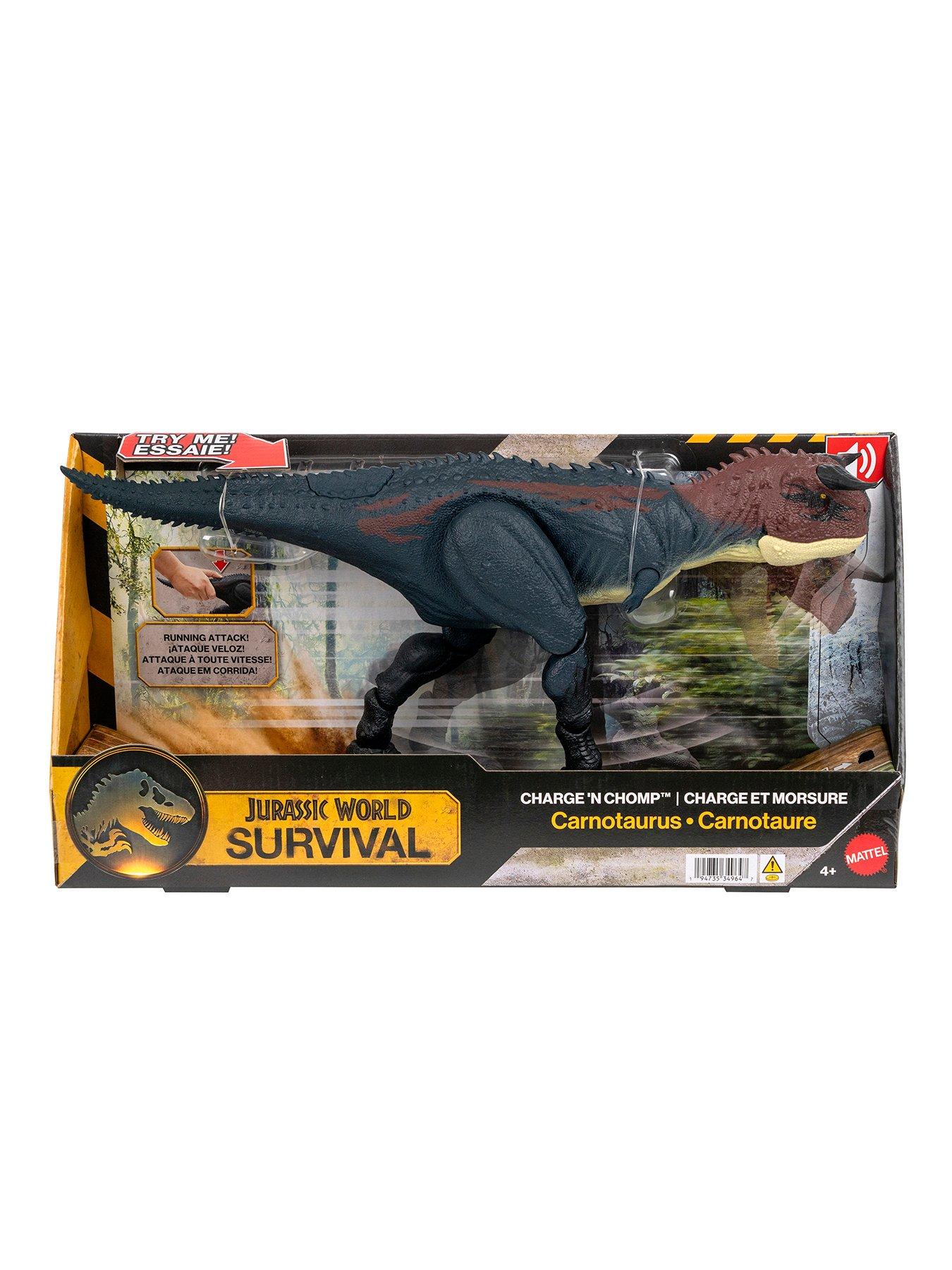 Image 7 of 7 of JURASSIC WORLD Charge 'N' Chomp Carnotaurus Running Roaring Dinosaur Action Figure