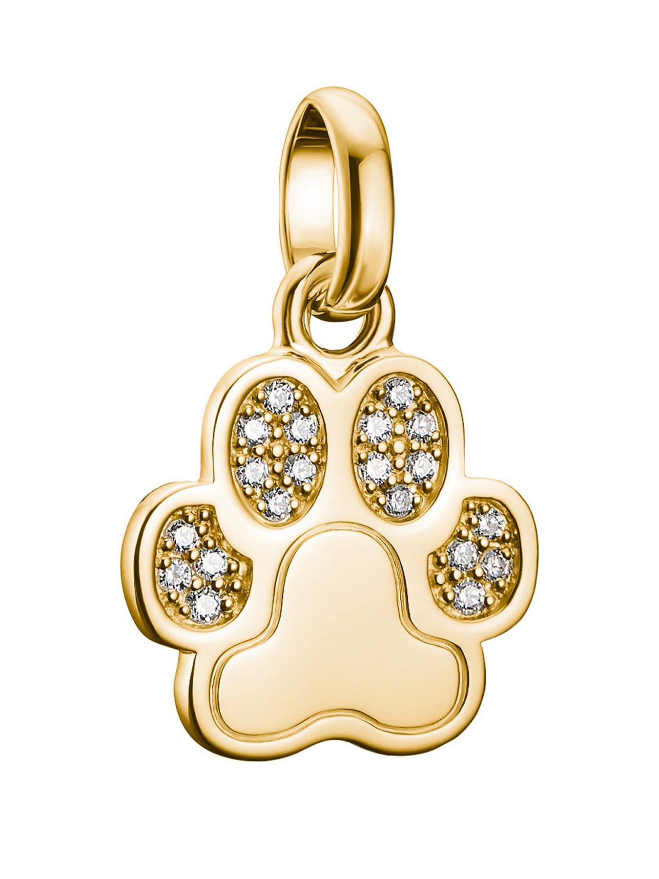 Thomas Sabo Charm Connect paw pendant with stones