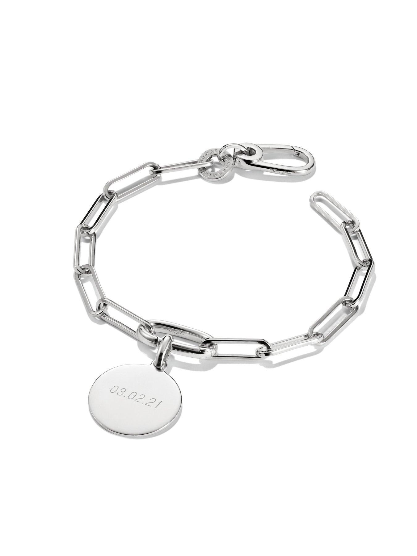 Image 3 of 8 of Thomas Sabo Charm Connect paperclip link bracelet