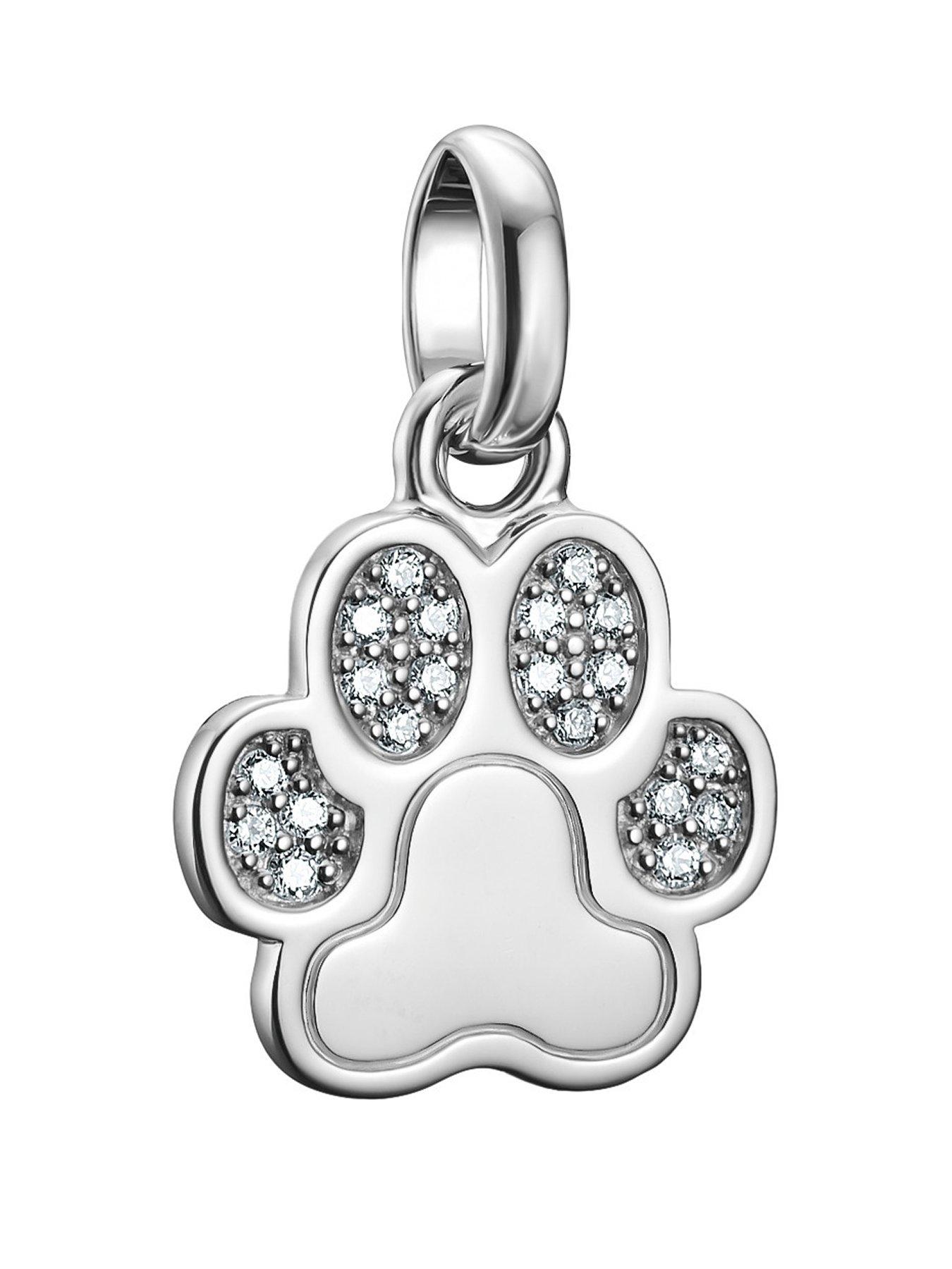 Image 1 of 5 of Thomas Sabo Charm Connect paw pendant with stones