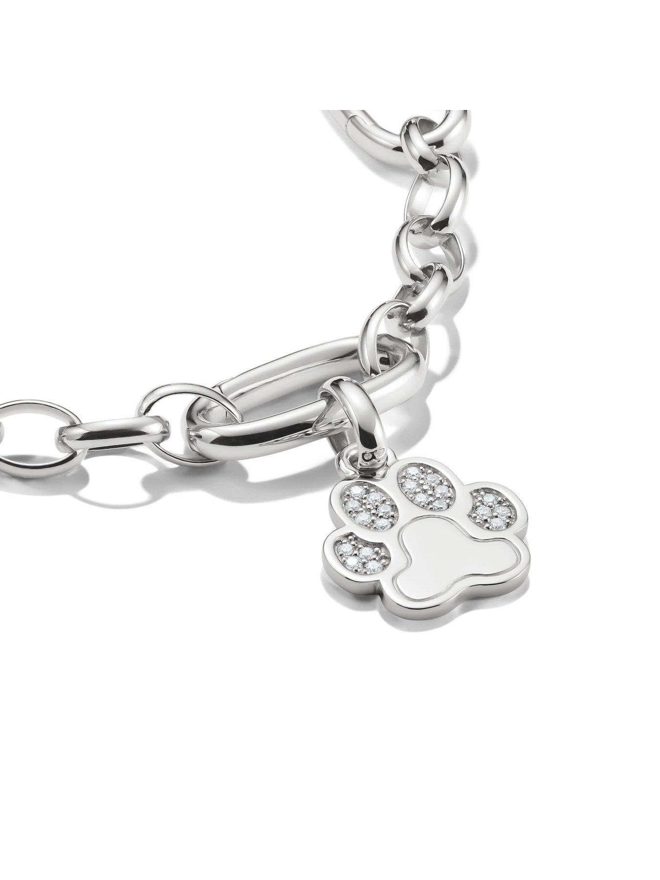 Image 2 of 5 of Thomas Sabo Charm Connect paw pendant with stones