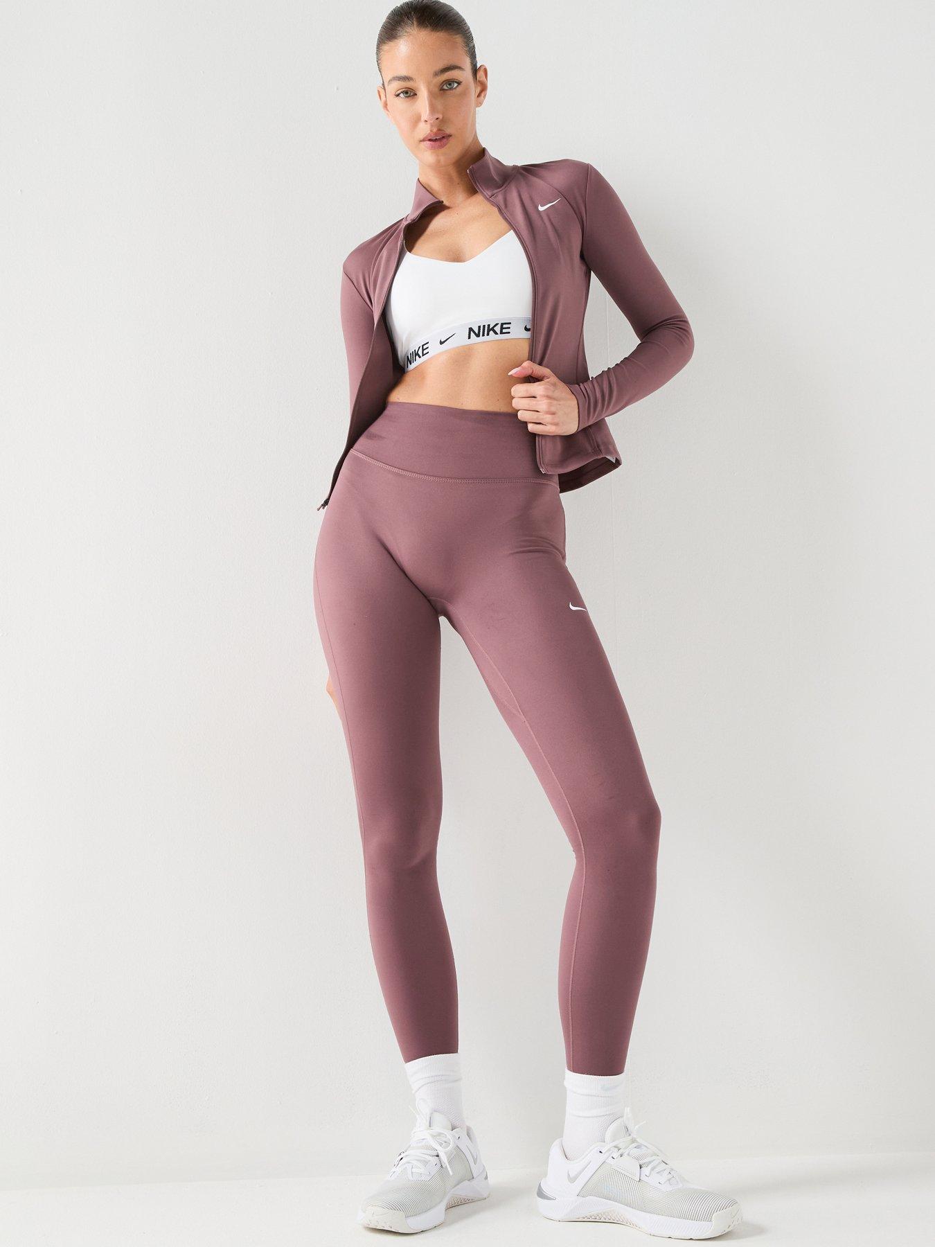 Nike Womens One Dri-FIT Training High Rise Tights - Brown