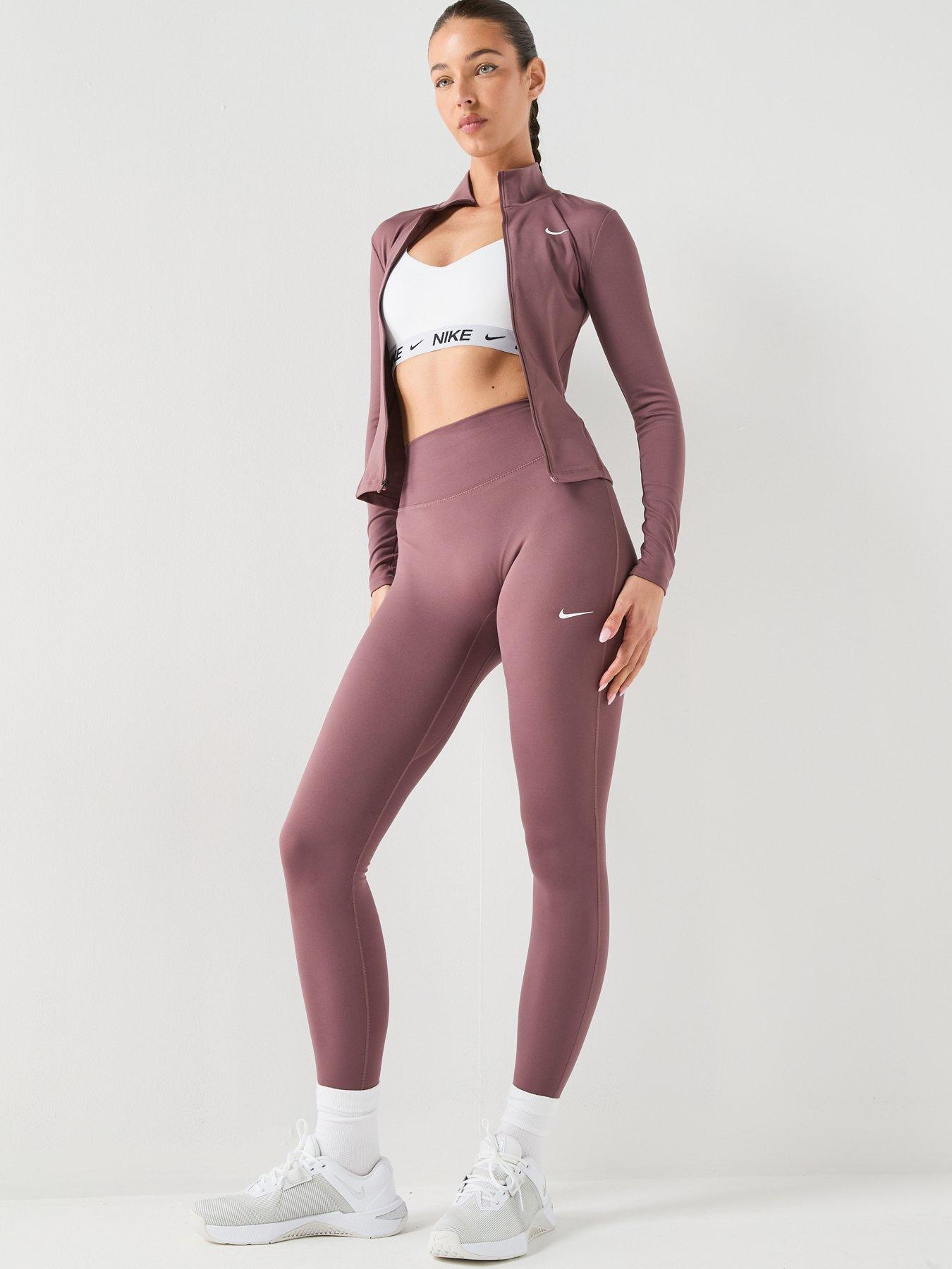 Image 3 of 6 of Nike Womens Training One Dri-FIT High Rise Leggings - Brown