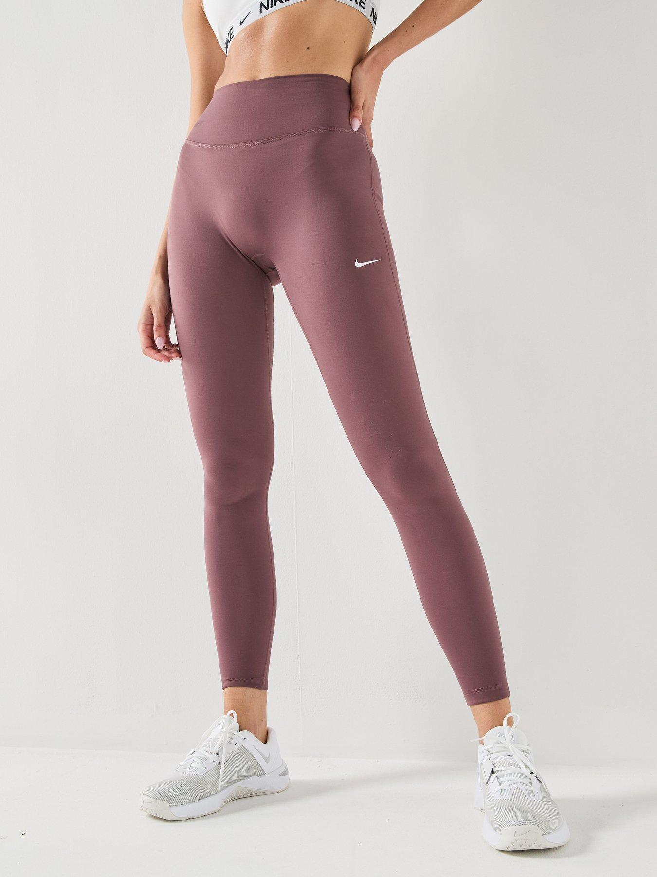 Image 4 of 6 of Nike Womens Training One Dri-FIT High Rise Leggings - Brown