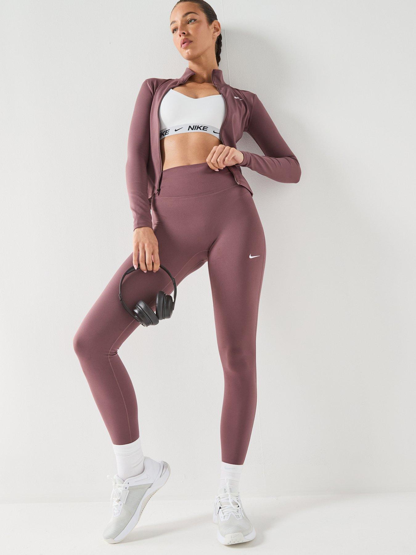 Image 6 of 6 of Nike Womens Training One Dri-FIT High Rise Leggings - Brown