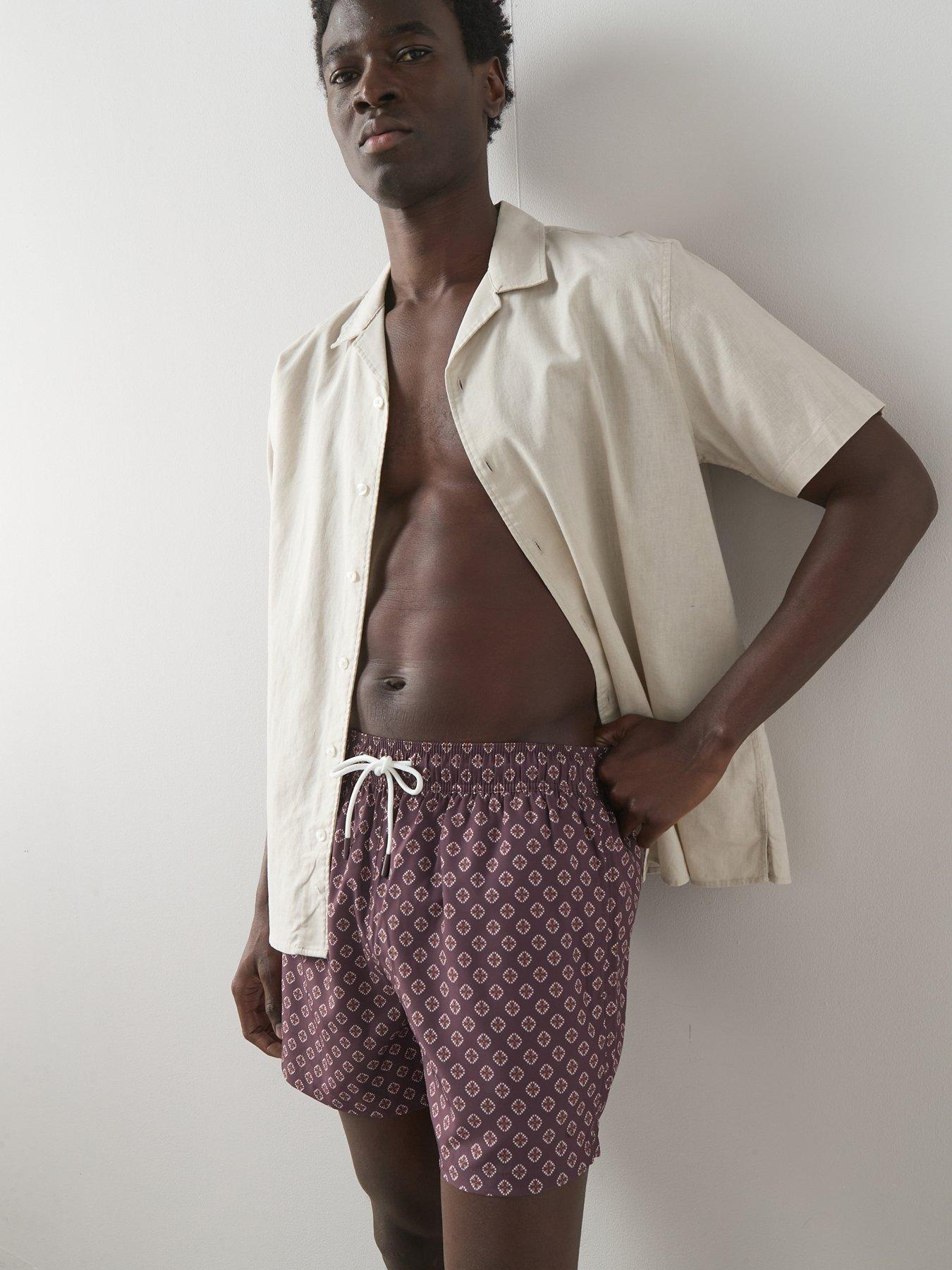 the-very-collection-quick-dry-diamond-print-swim-shorts-berry