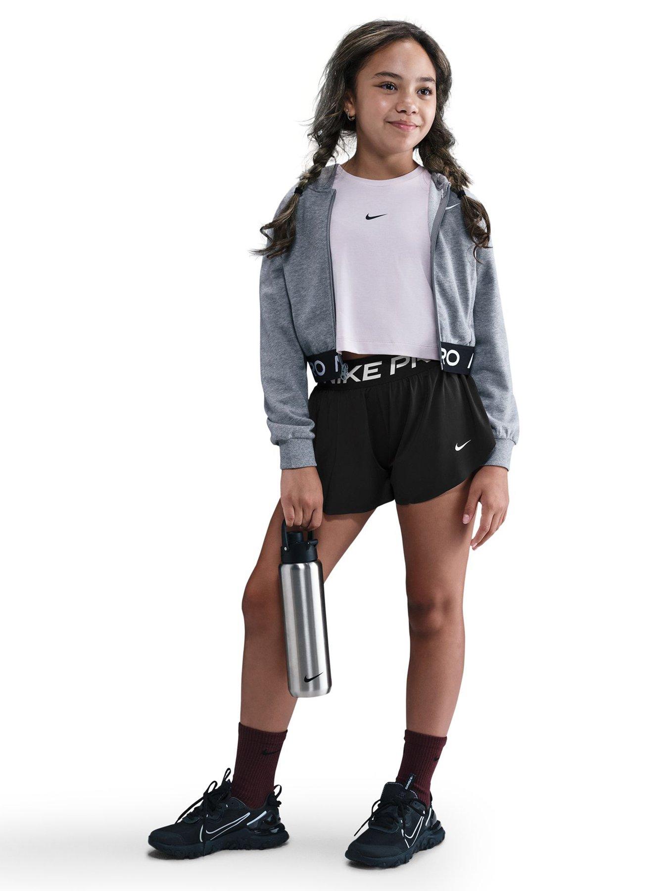 Nike Junior Girls Training Dri-FIT 2 In 1 Shorts - Black