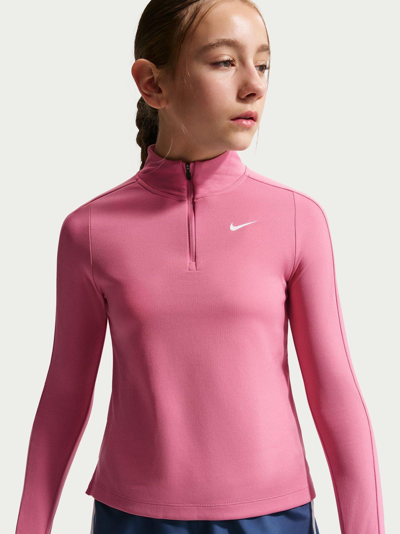 nike-junior-girls-training-dri-fit-long-sleeve-14-zip-top-pink