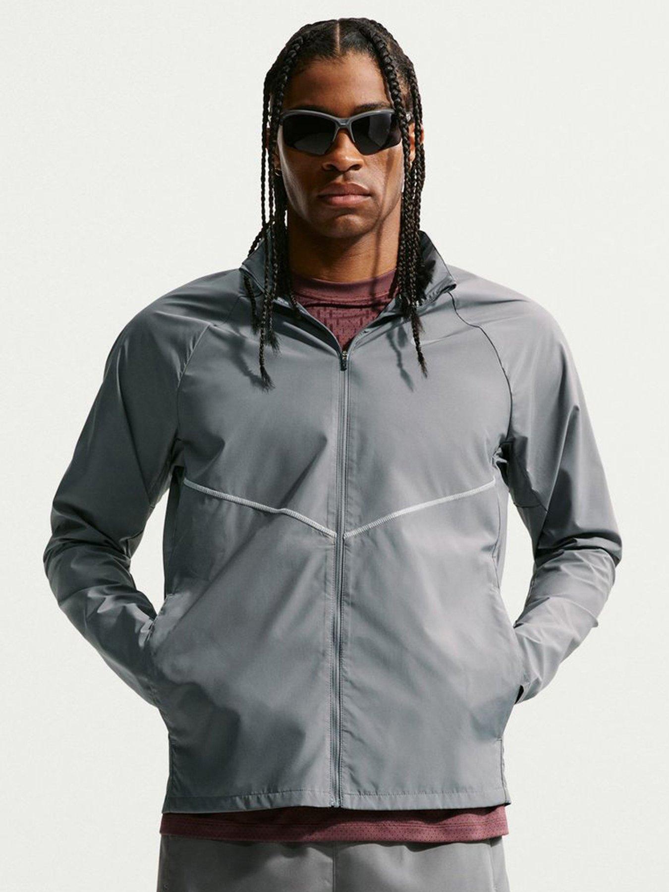 Image 1 of 6 of Nike Mens Running Miler UV Repel Jacket - Grey