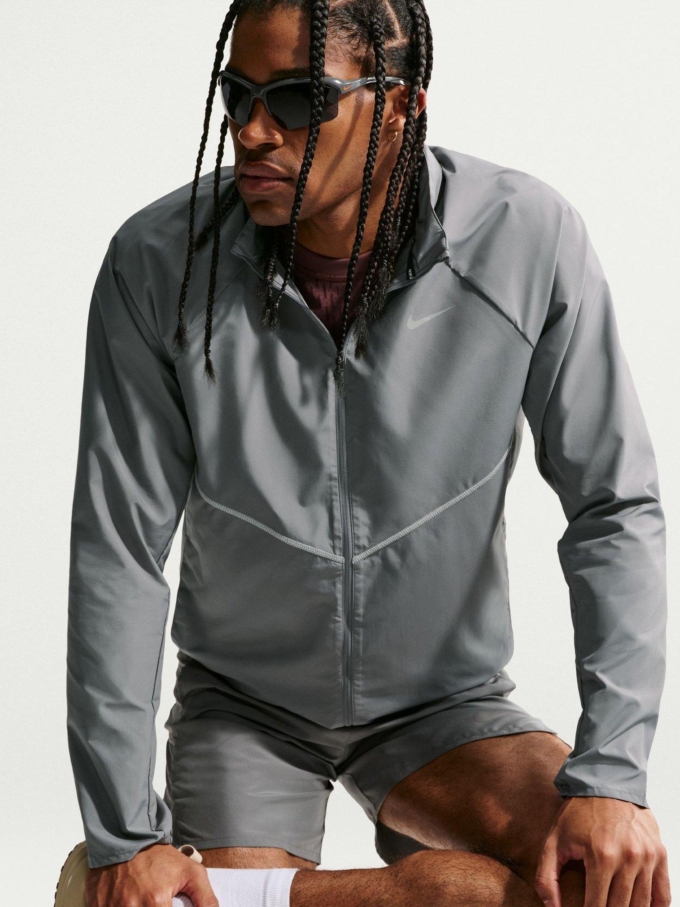Image 3 of 6 of Nike Mens Running Miler UV Repel Jacket - Grey