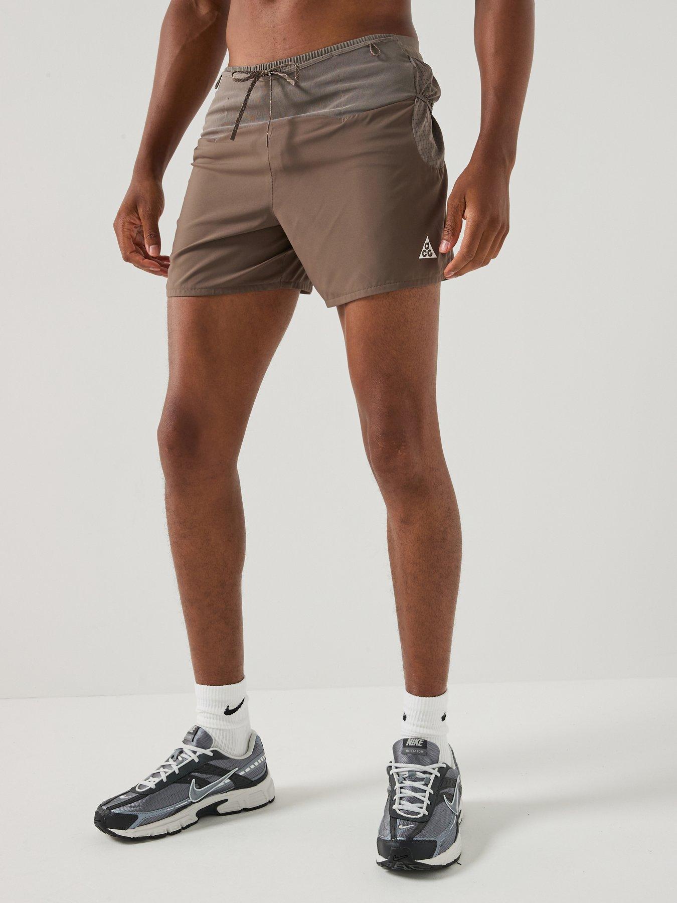 Image 1 of 7 of Nike Mens Trail Running Dri-fit Acg 5 Inch Brief Lined Shorts - Brown
