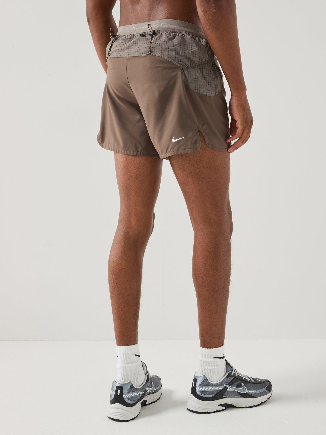 Image 2 of 7 of Nike Mens Trail Running Dri-fit Acg 5 Inch Brief Lined Shorts - Brown