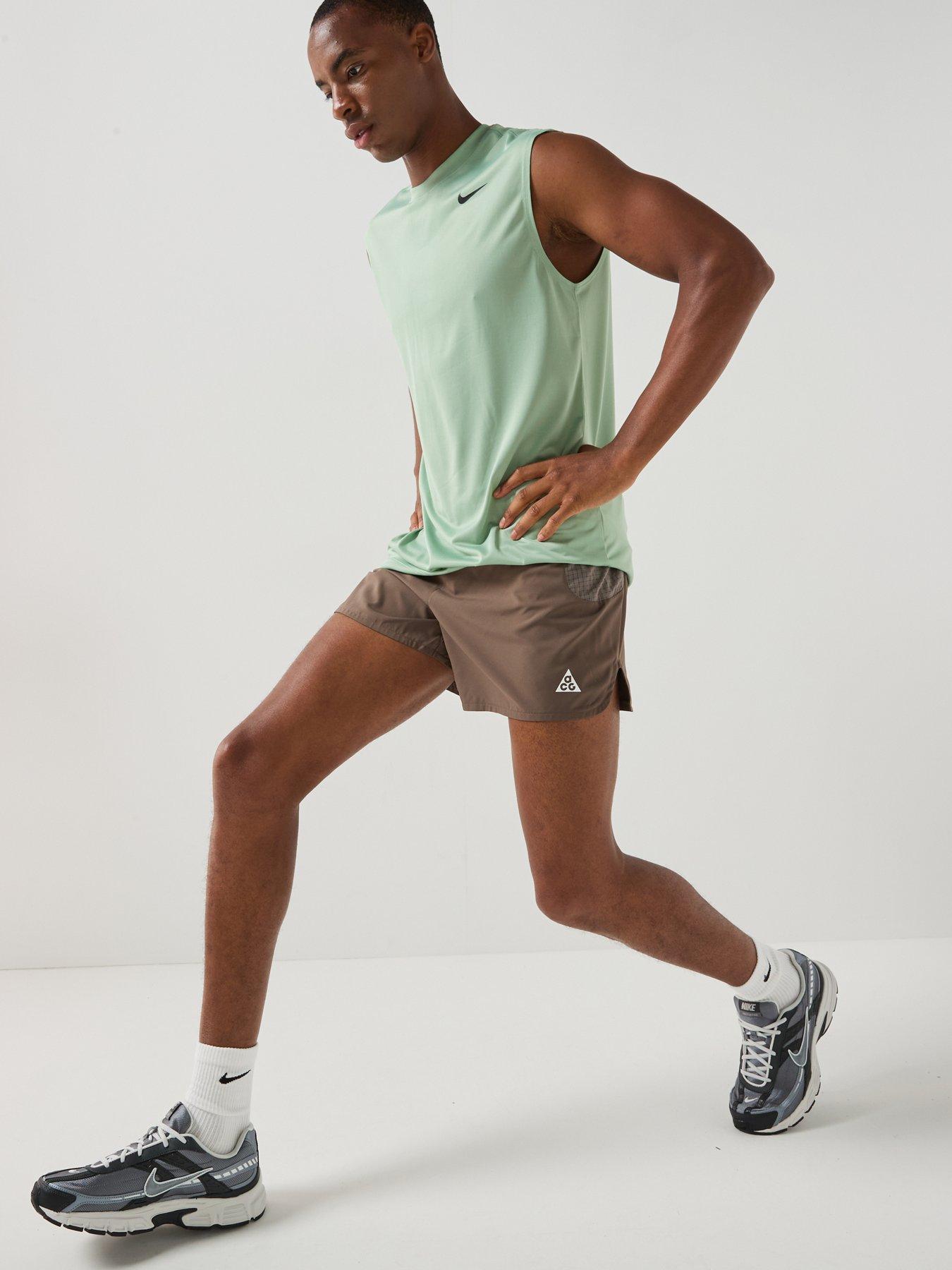 Image 3 of 7 of Nike Mens Trail Running Dri-fit Acg 5 Inch Brief Lined Shorts - Brown