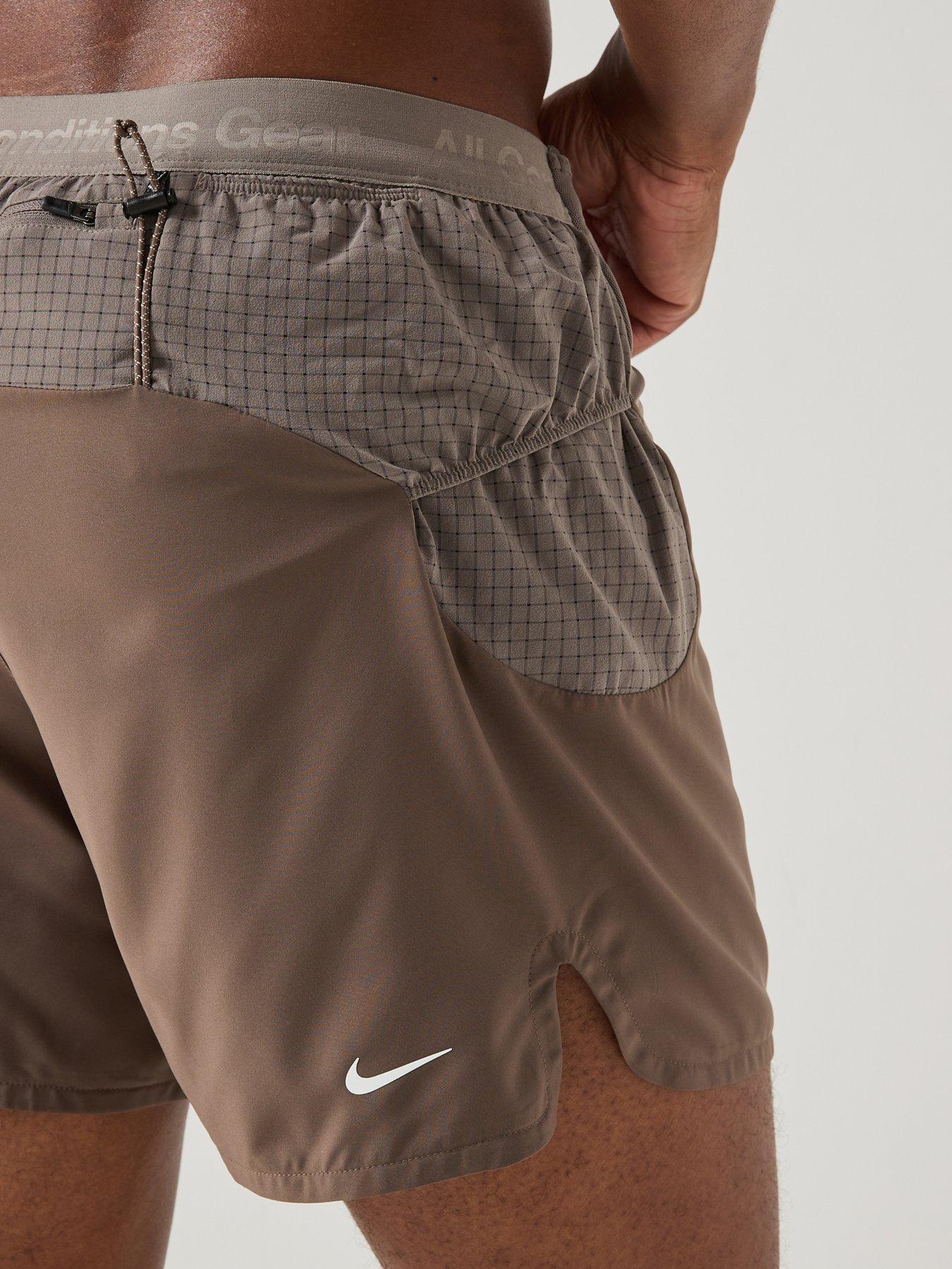 Image 6 of 7 of Nike Mens Trail Running Dri-fit Acg 5 Inch Brief Lined Shorts - Brown