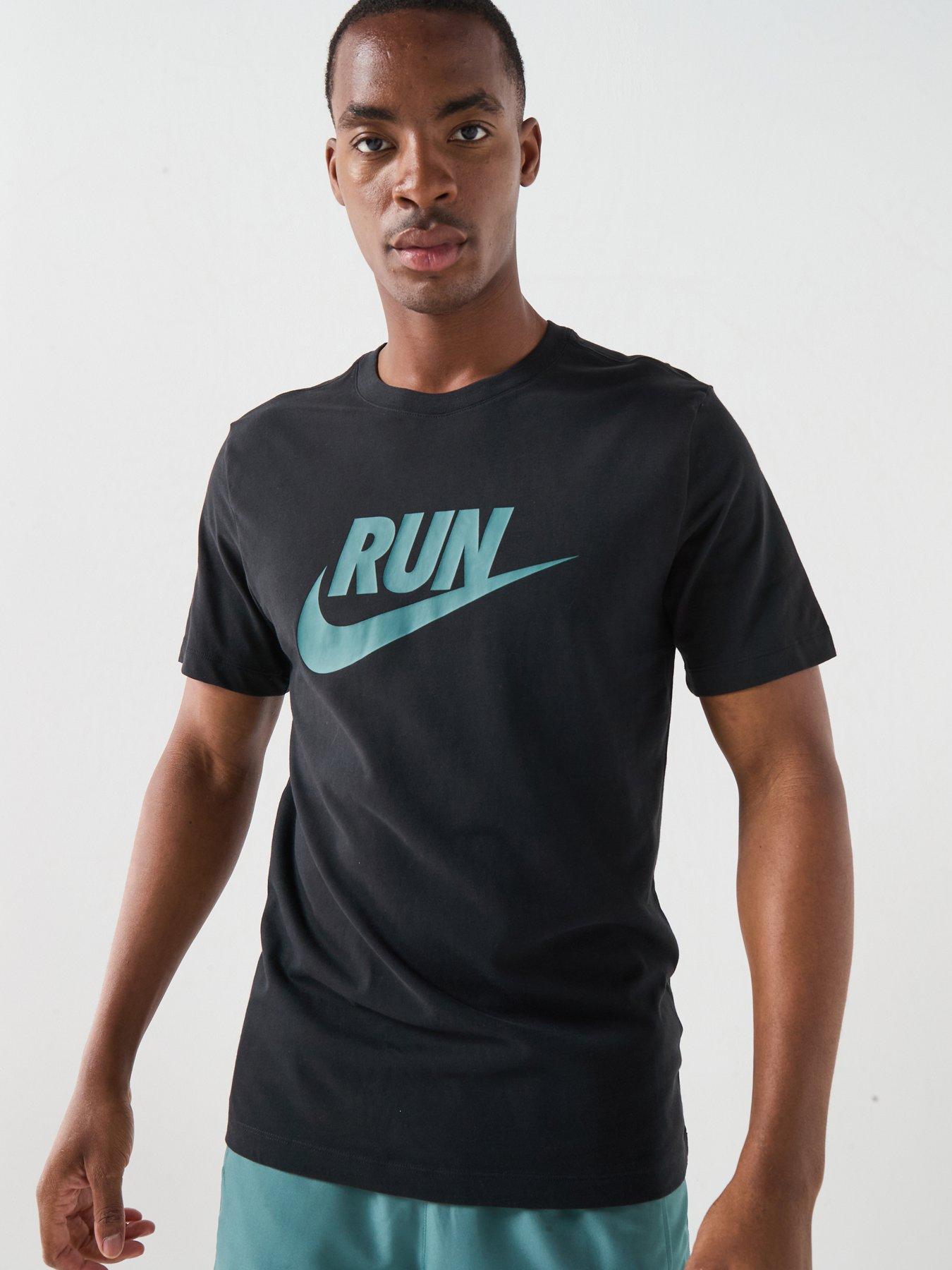 Nike Mens Running Cotton Dri-FIT T-Shirt - Black