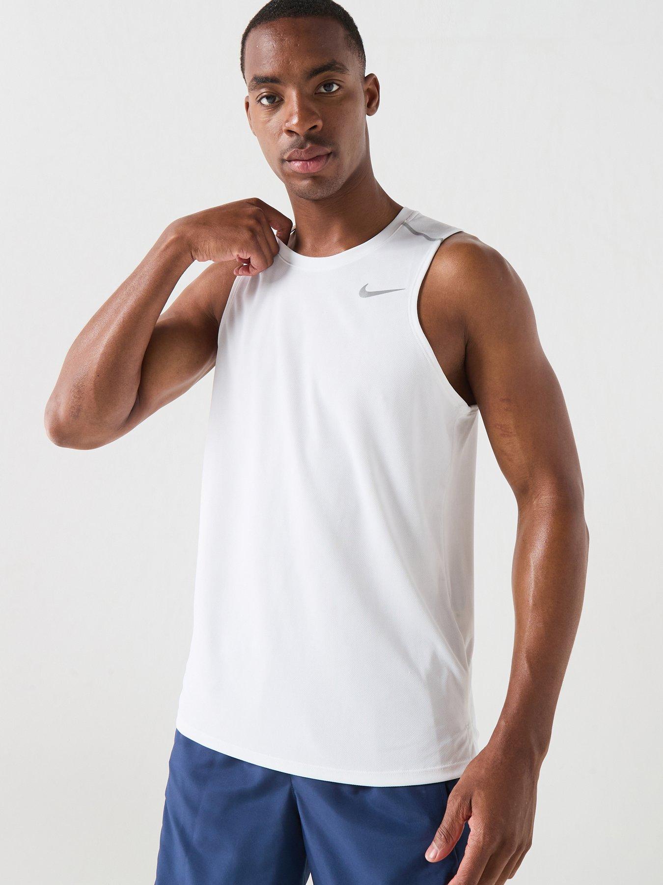 Nike Mens Running Miler Dri-FIT Tank - White