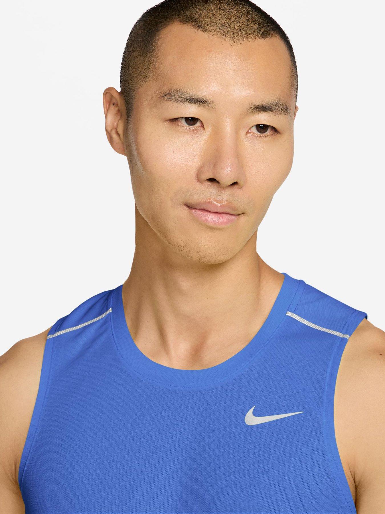  image of nike-mens-running-miler-dri-fit-tank-blue