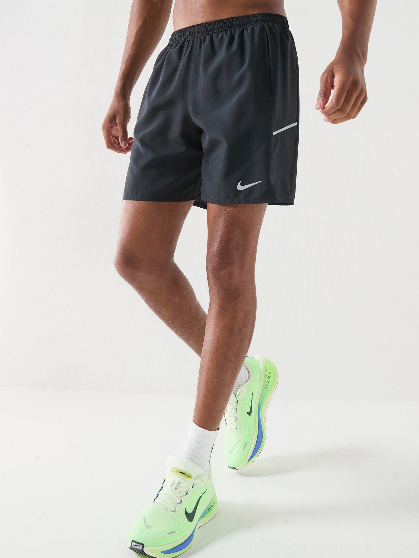 Nike Mens Miler Dri-FIT Running 7 Inch 2-in-1 Shorts - Black