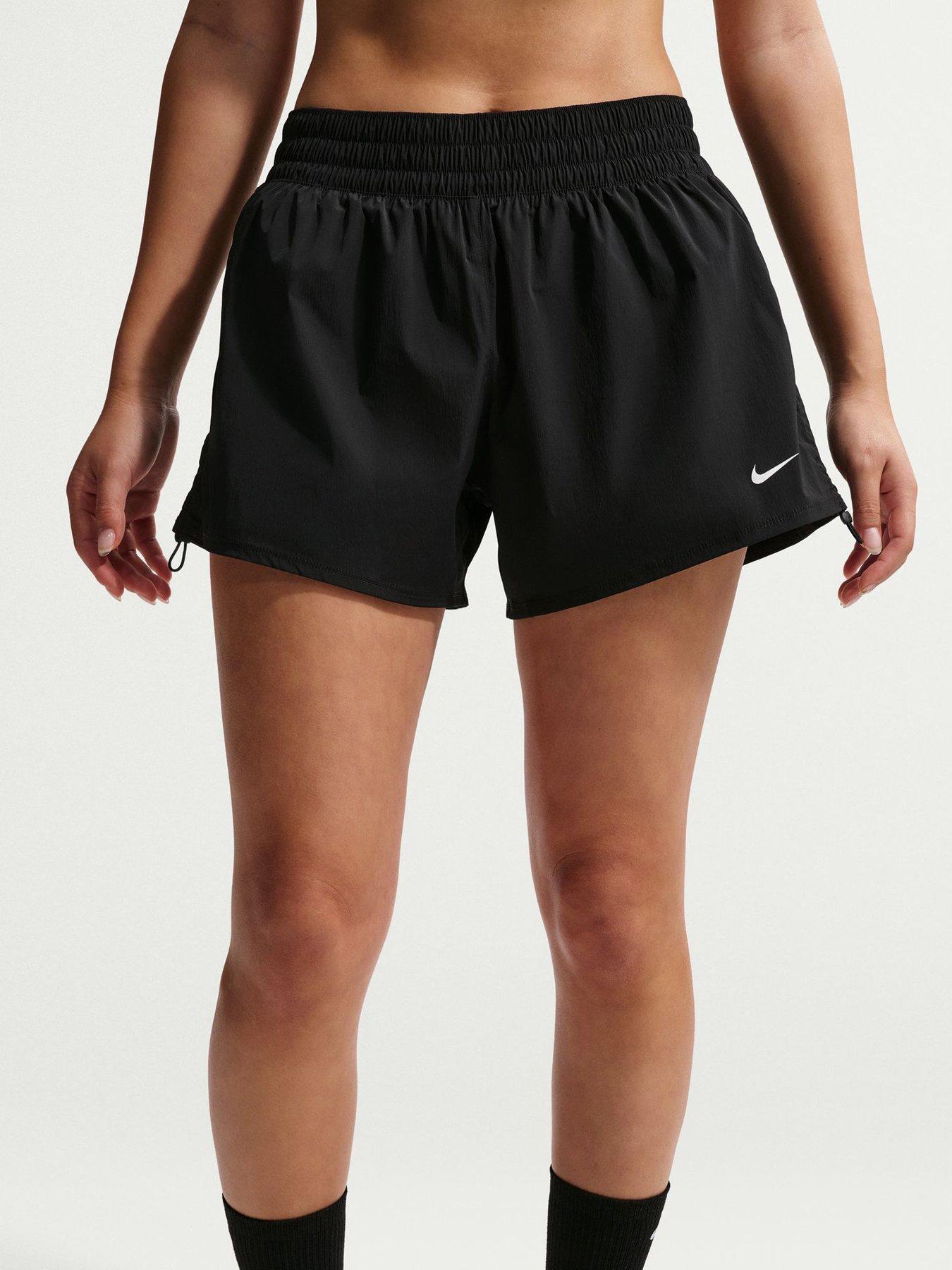 Nike Womens Training Dri-FIT Brief Lined High Waisted 5 Inch Shorts - Black