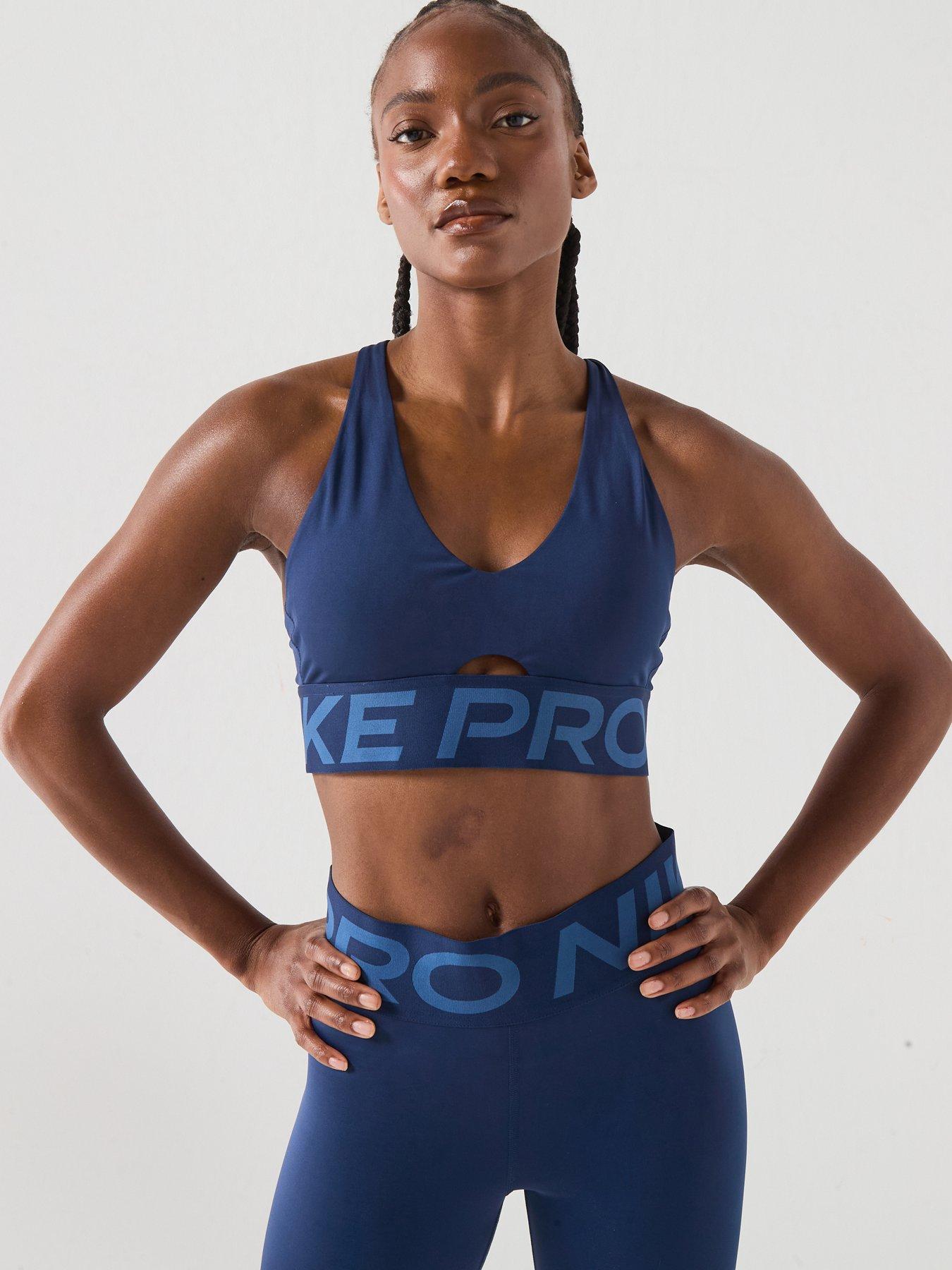 Nike Womens Training Pro Dri-FIT Sculpt Mid Support Padded Sports Bra - Navy