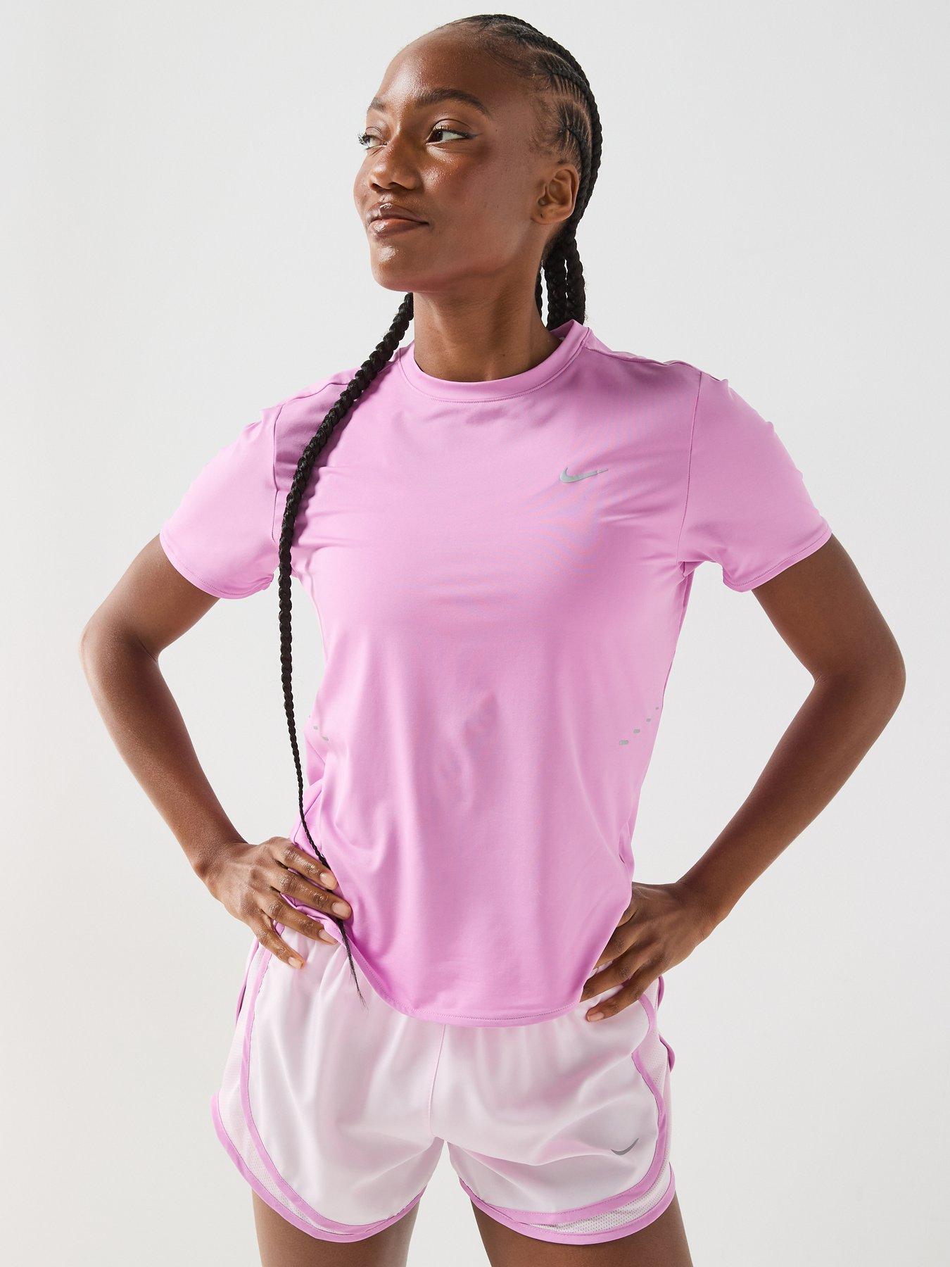 Nike Womens Running Dri-FIT Short Sleeve Top - Pink