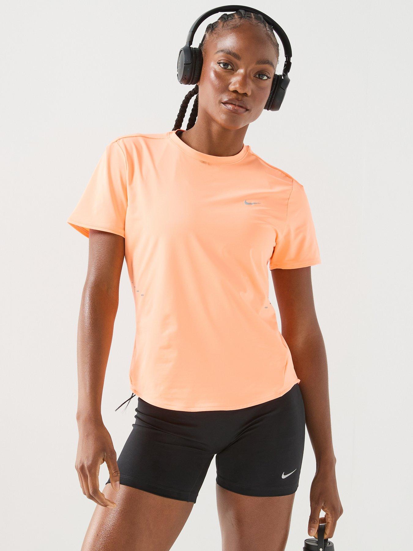 Nike Womens Running Dri-FIT Short Sleeve Top - Orange