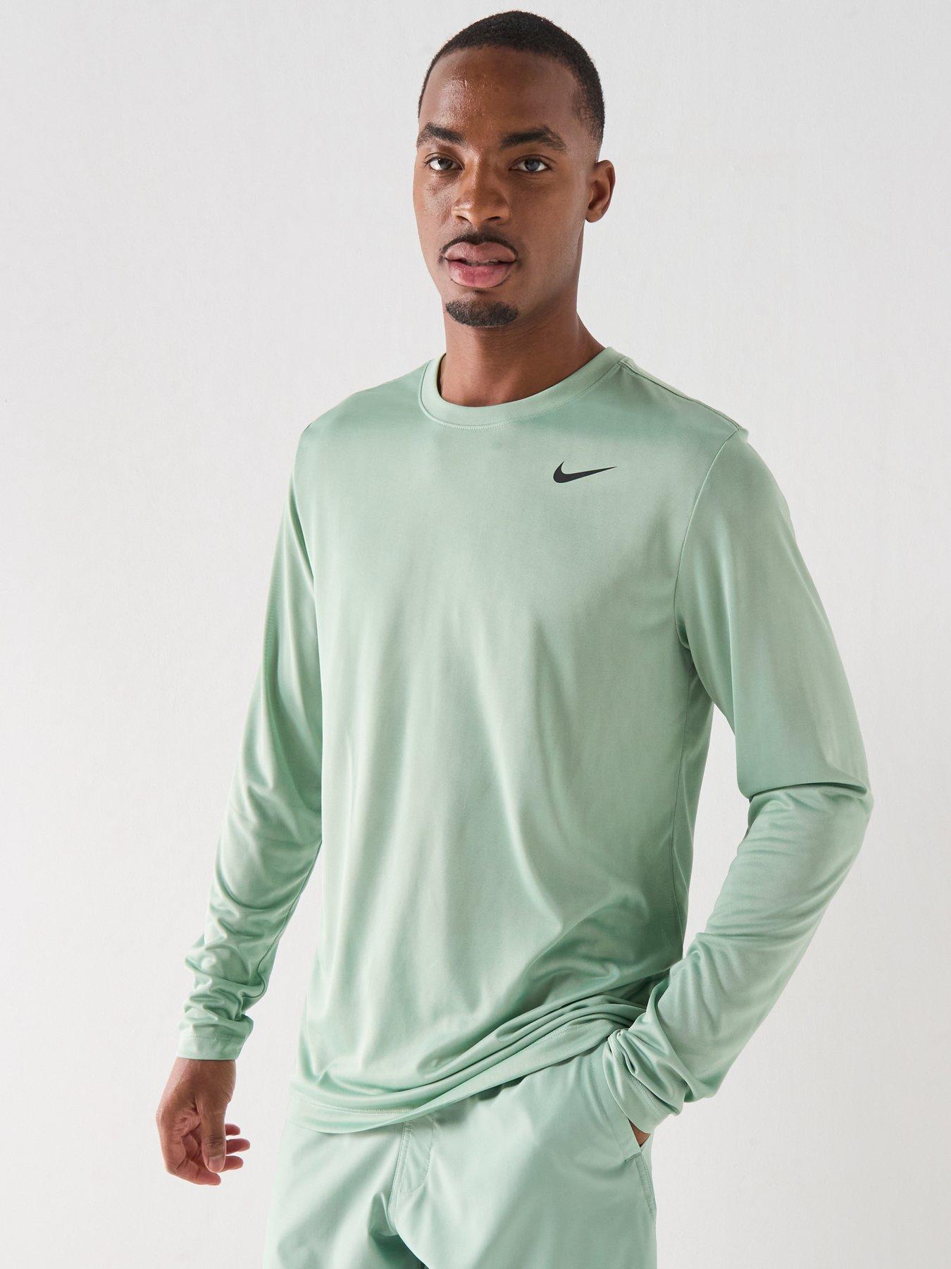 Nike Mens Training Dri-FIT Long Sleeve Fitness T-Shirt - Green