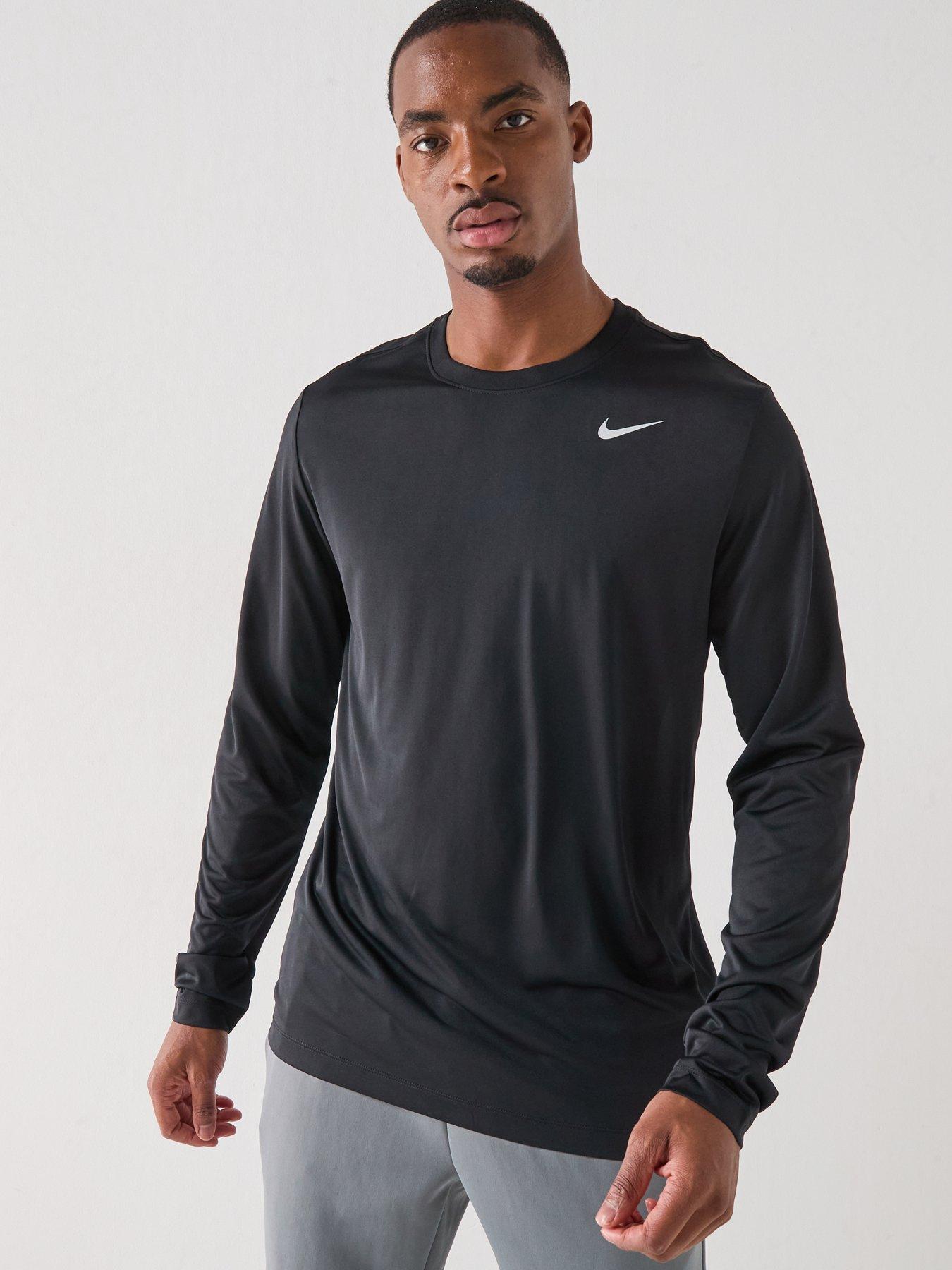 Nike Mens Training Dri-FIT Long Sleeve Fitness T-Shirt - Black