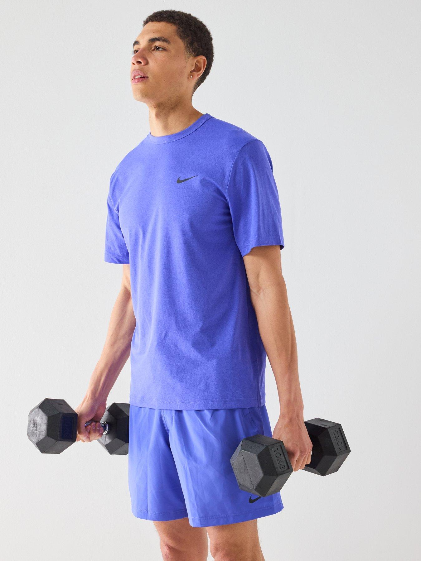 Nike Mens Training Dri-FIT UV Short Sleeve Versatile Top - Blue