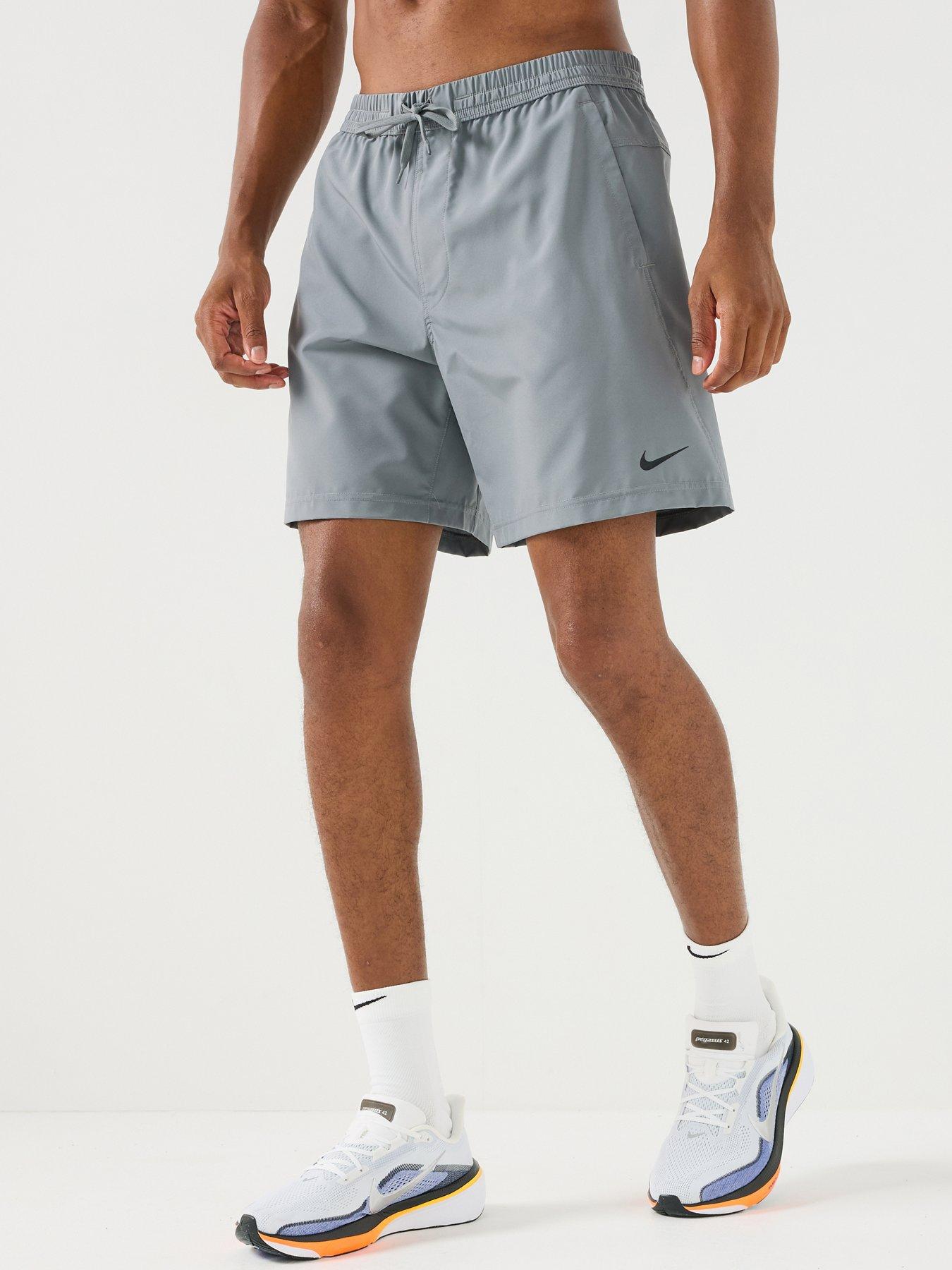 Image 1 of 6 of Nike Mens Training Dri-FIT 7 Inch Unlined Versatile Shorts - Grey