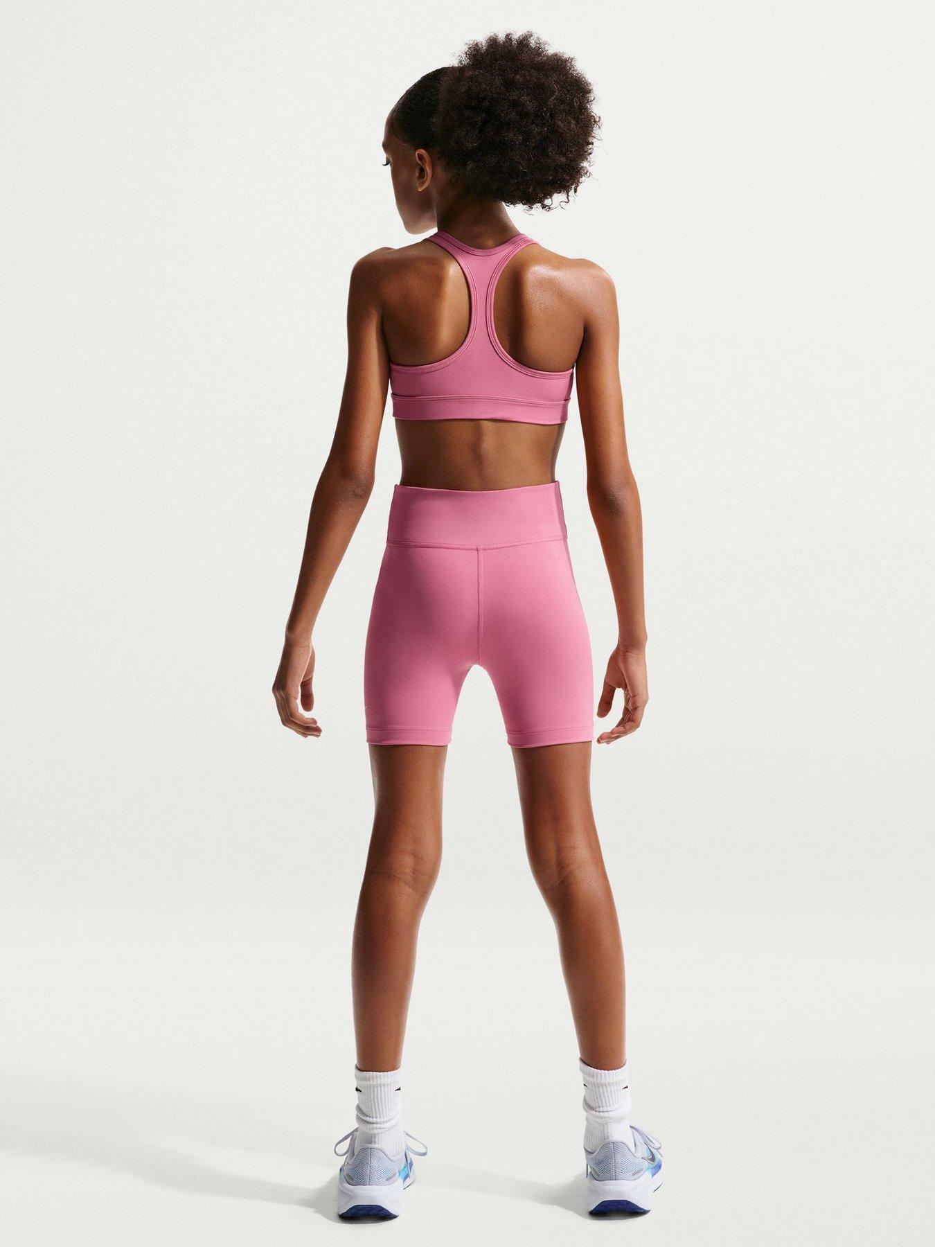 Image 2 of 5 of Nike Junior Girls Training Dri-FIT 5 Inch Biker Shorts - Pink