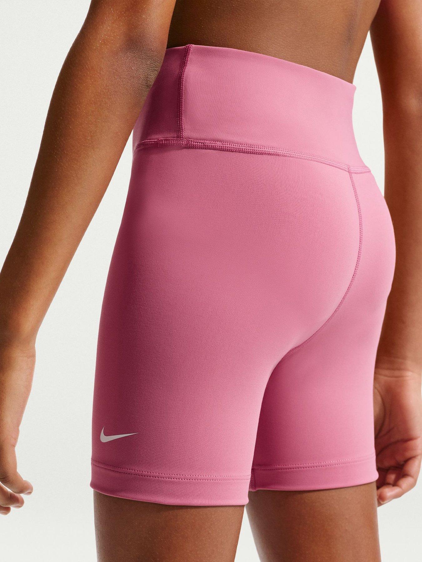 Image 3 of 5 of Nike Junior Girls Training Dri-FIT 5 Inch Biker Shorts - Pink