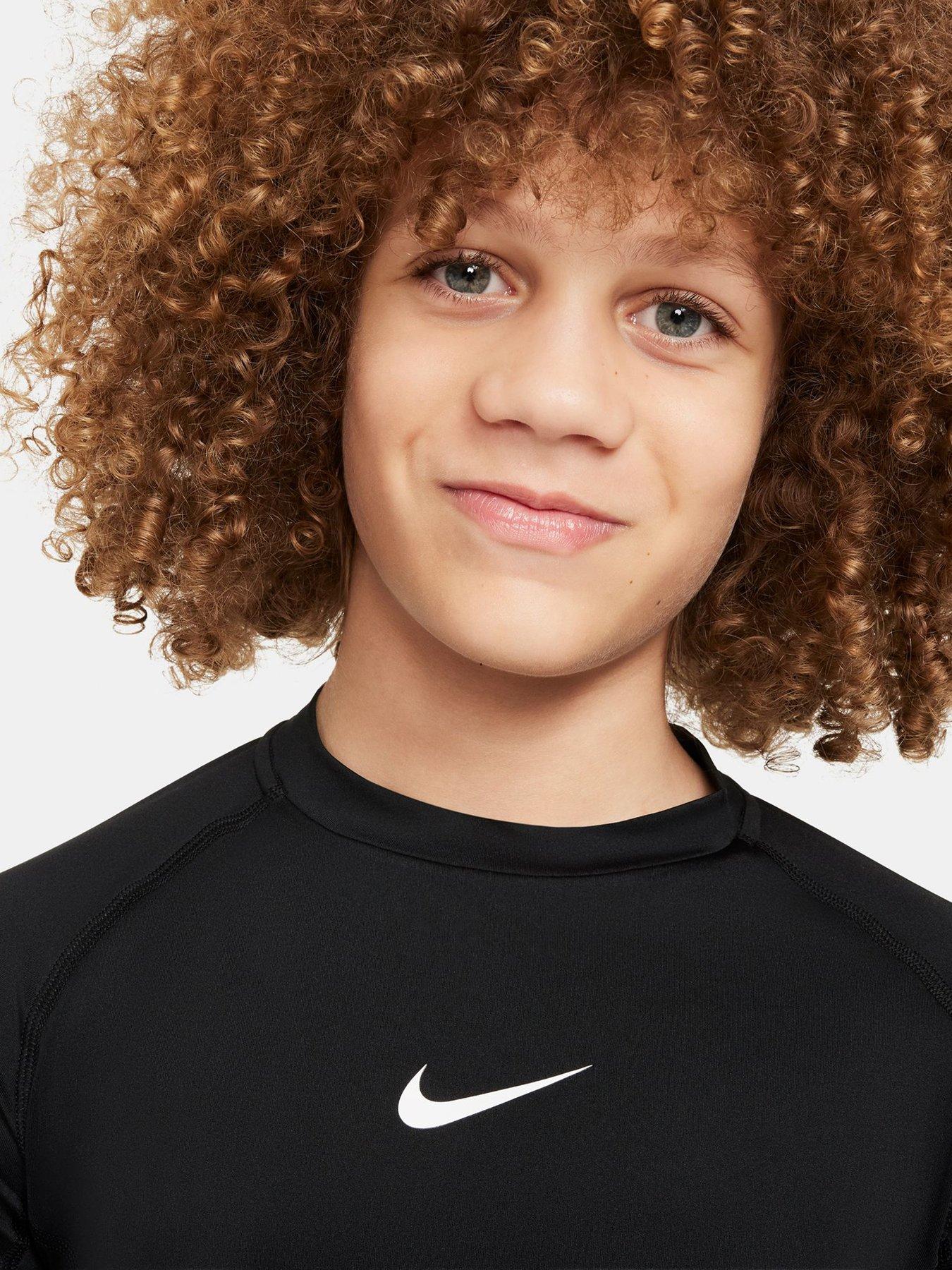 Image 4 of 5 of Nike Junior Boys Training Dri-FIT Long Sleeve Top - Black