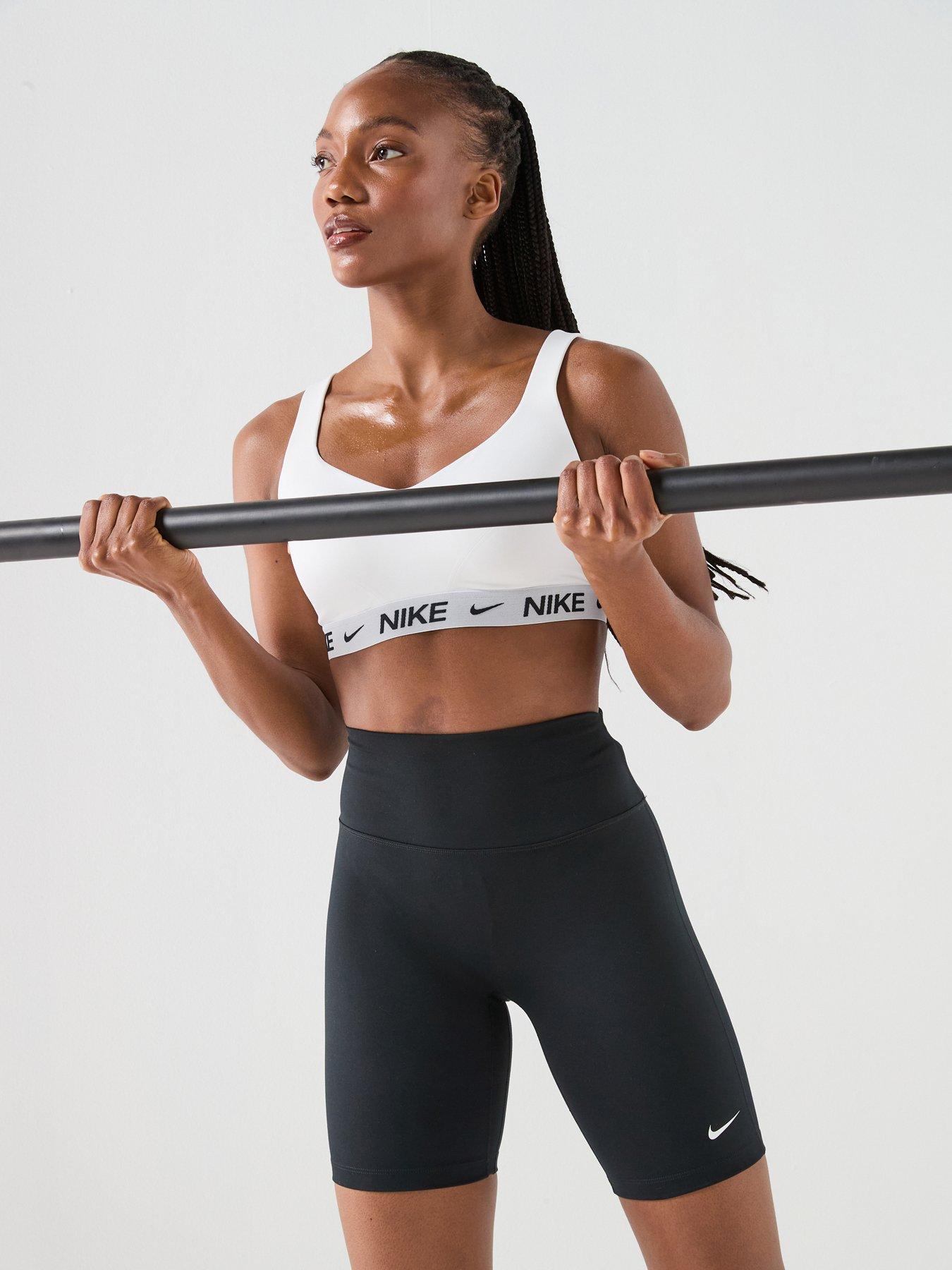 Nike Womens Training Dri-FIT One High Rise 8 Inch Bike Shorts - Black/White