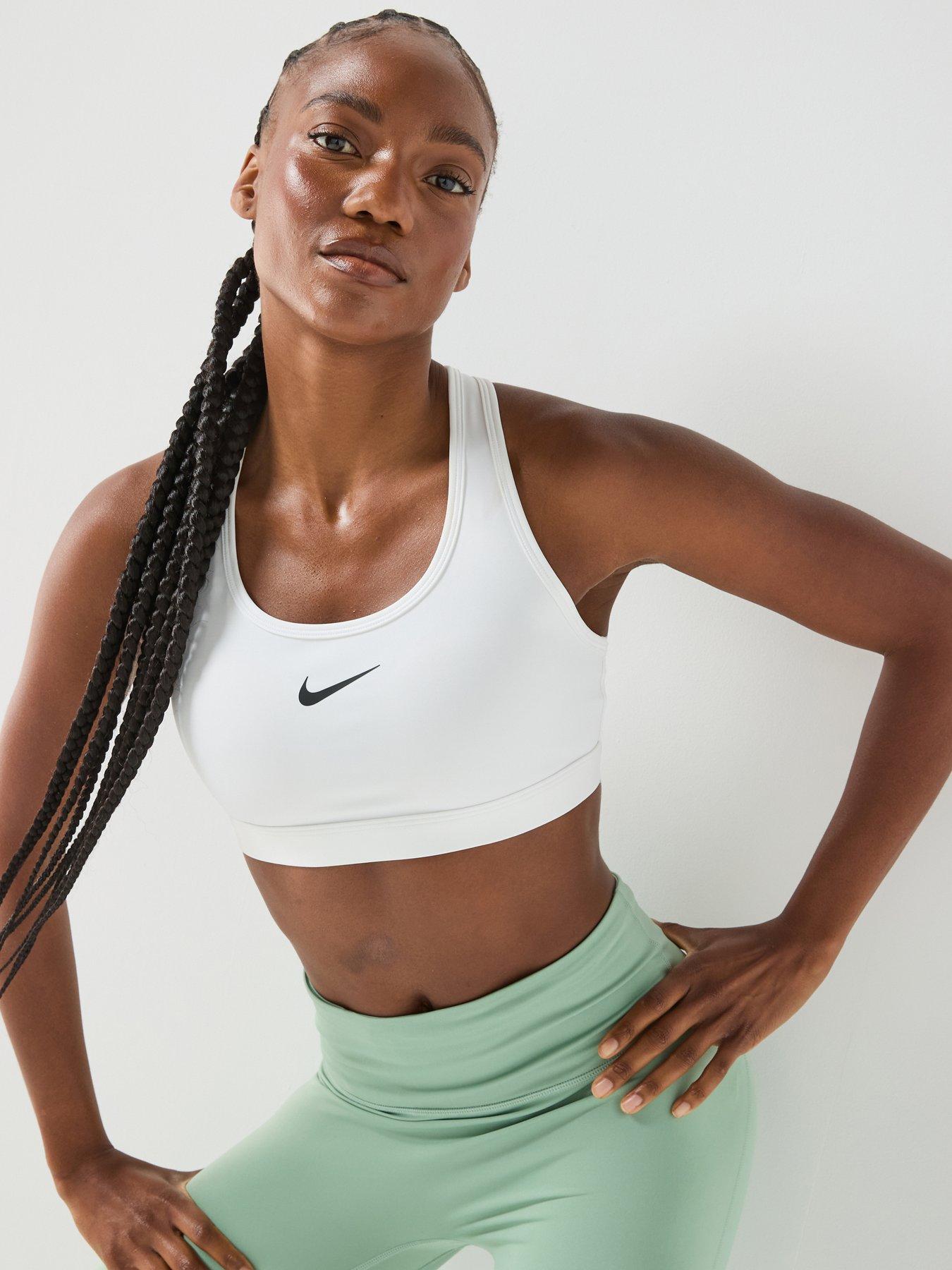 Nike Womens Training Swoosh Medium Support Sports Bra - White