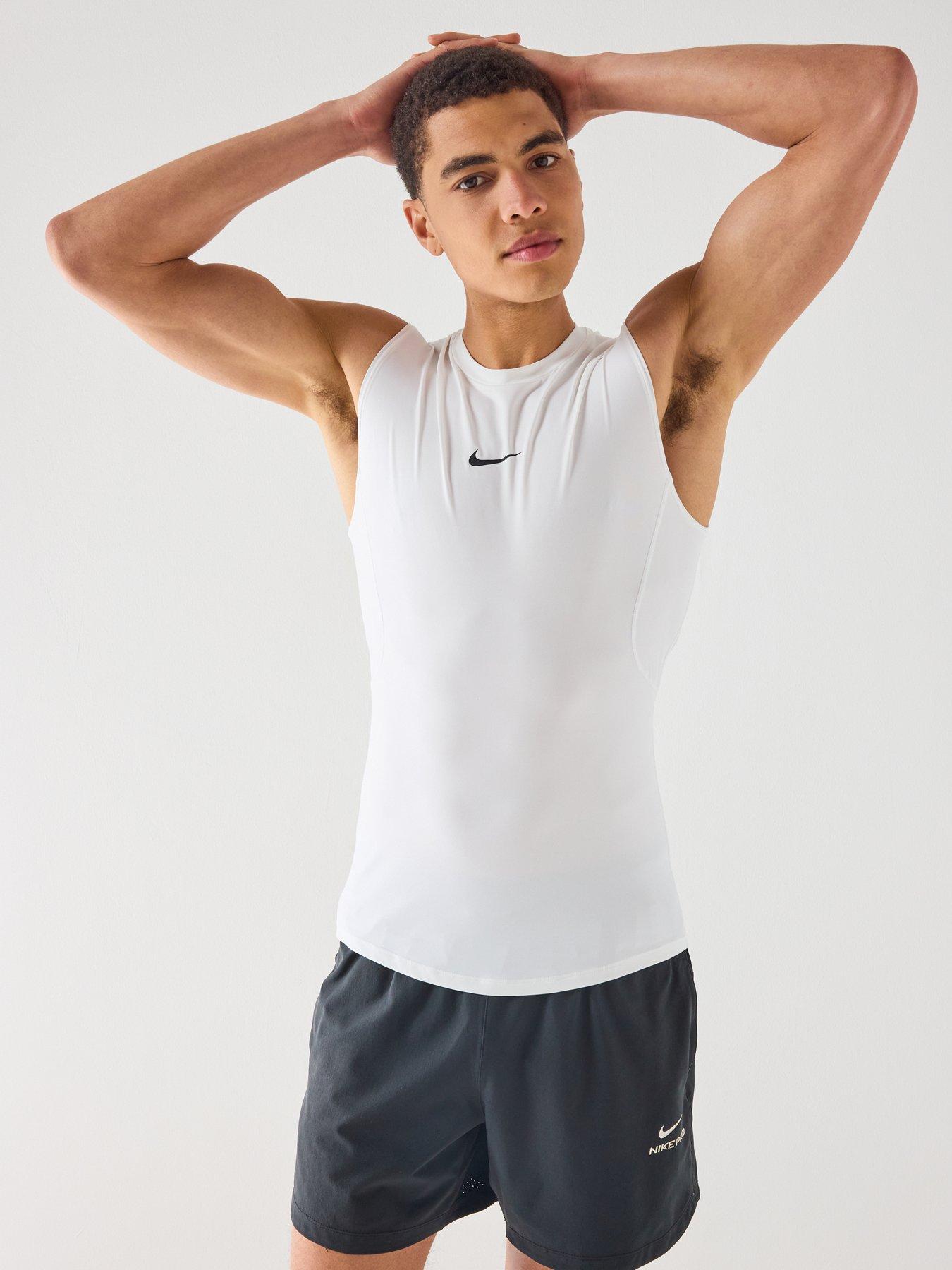 Nike Mens Training Dri-FIT Tight Sleeveless Fitness Top - White