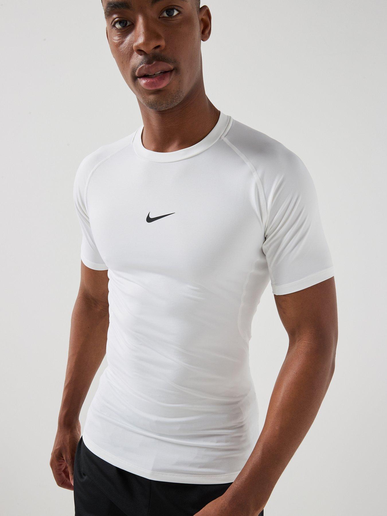 Nike Mens Training Dri-FIT Tight Short Sleeve Fitness Top - White