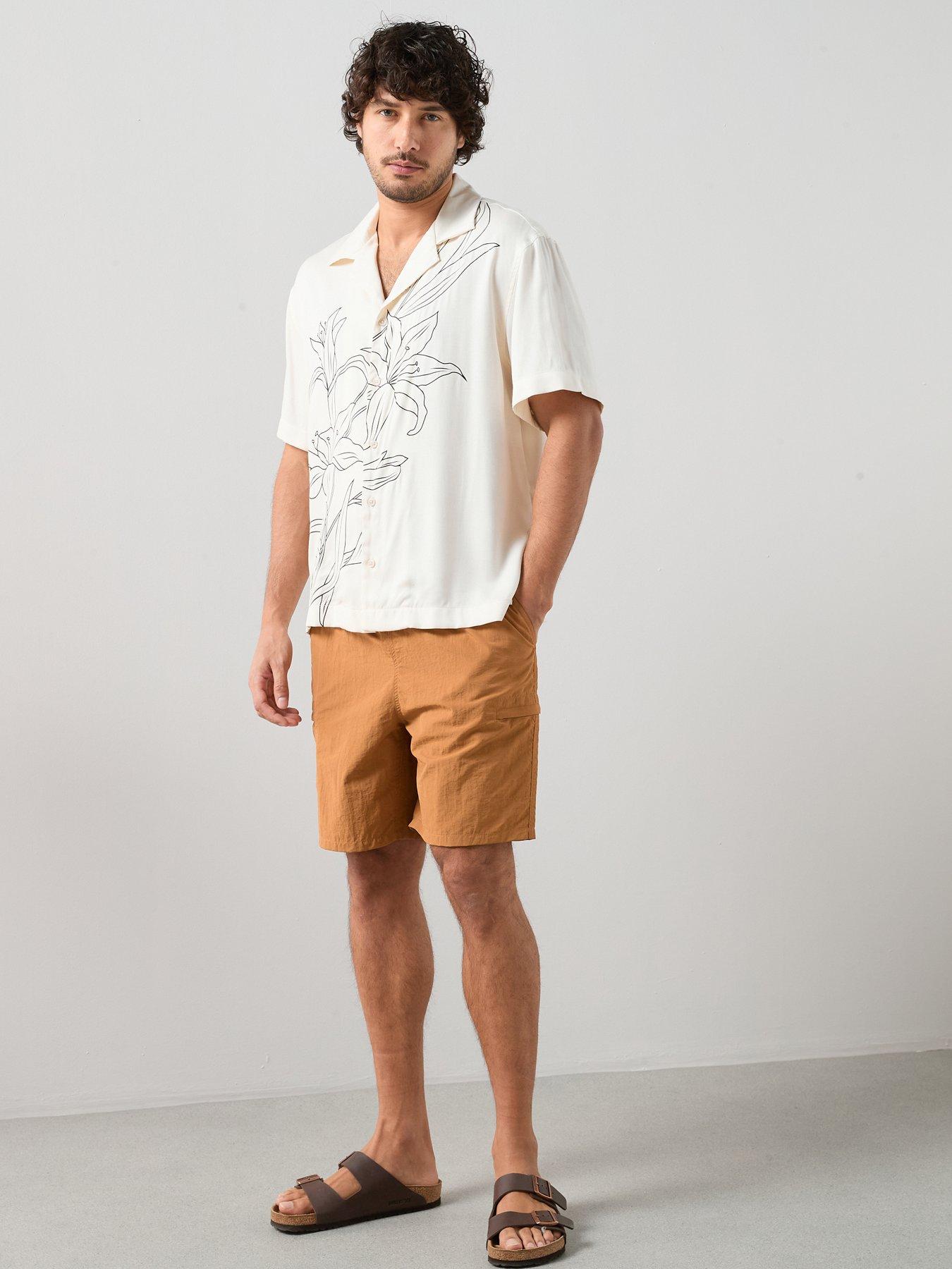 Image 1 of 7 of The Very Collection Quick Dry Cargo Swim Shorts - Brown