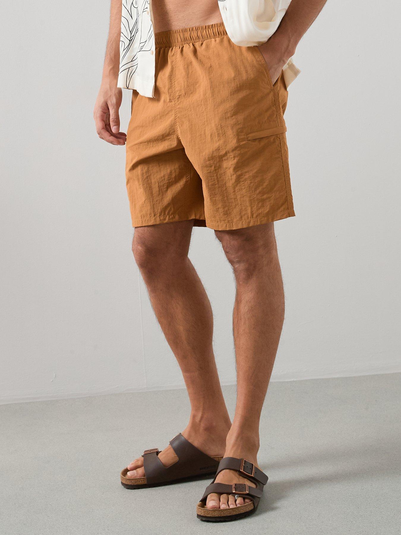 Image 6 of 7 of The Very Collection Quick Dry Cargo Swim Shorts - Brown